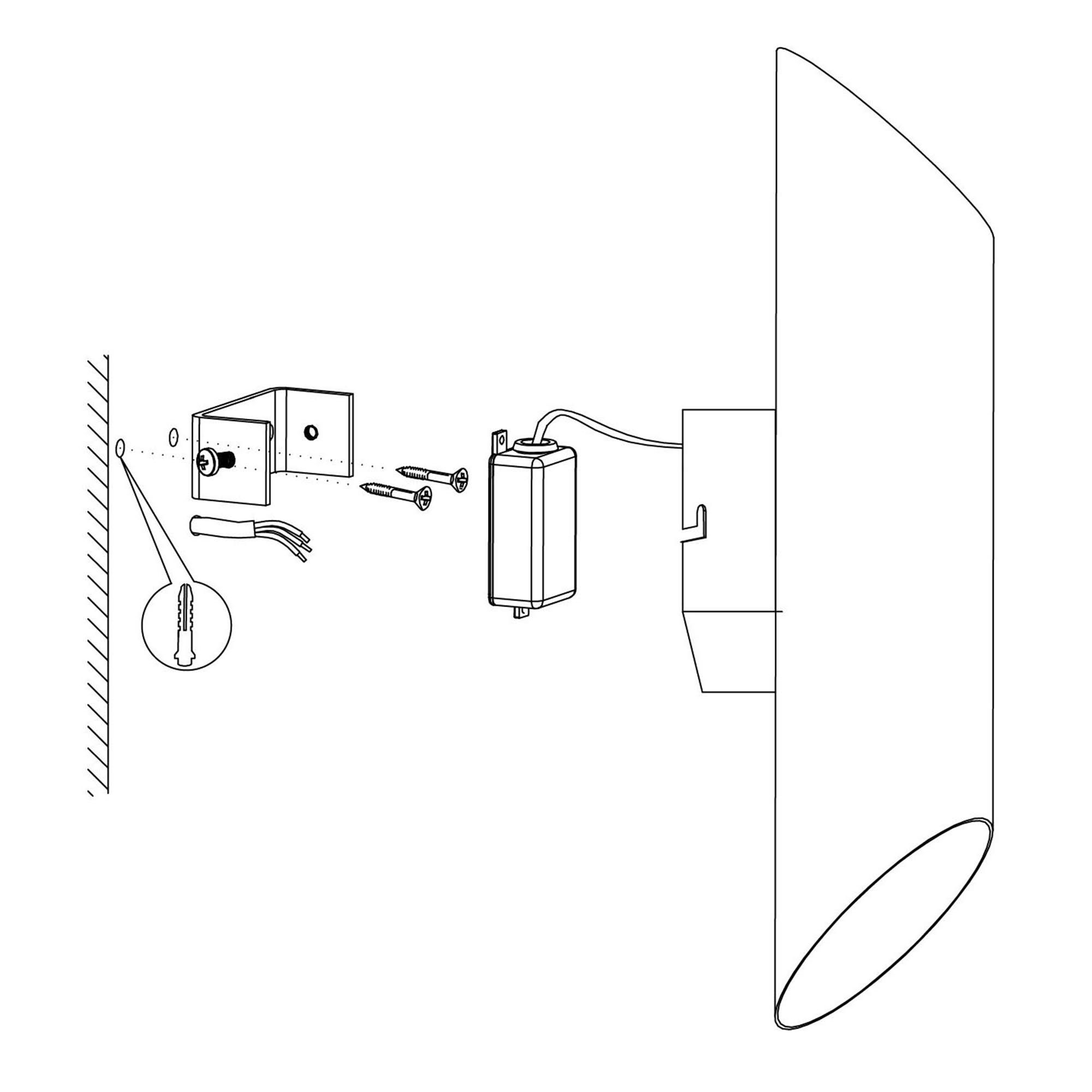 Applique LED AGOLADA noir H36cm