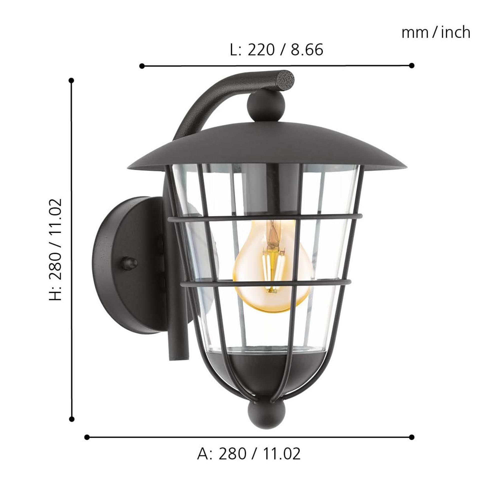 Applique extérieure PULFERO noir H28cm