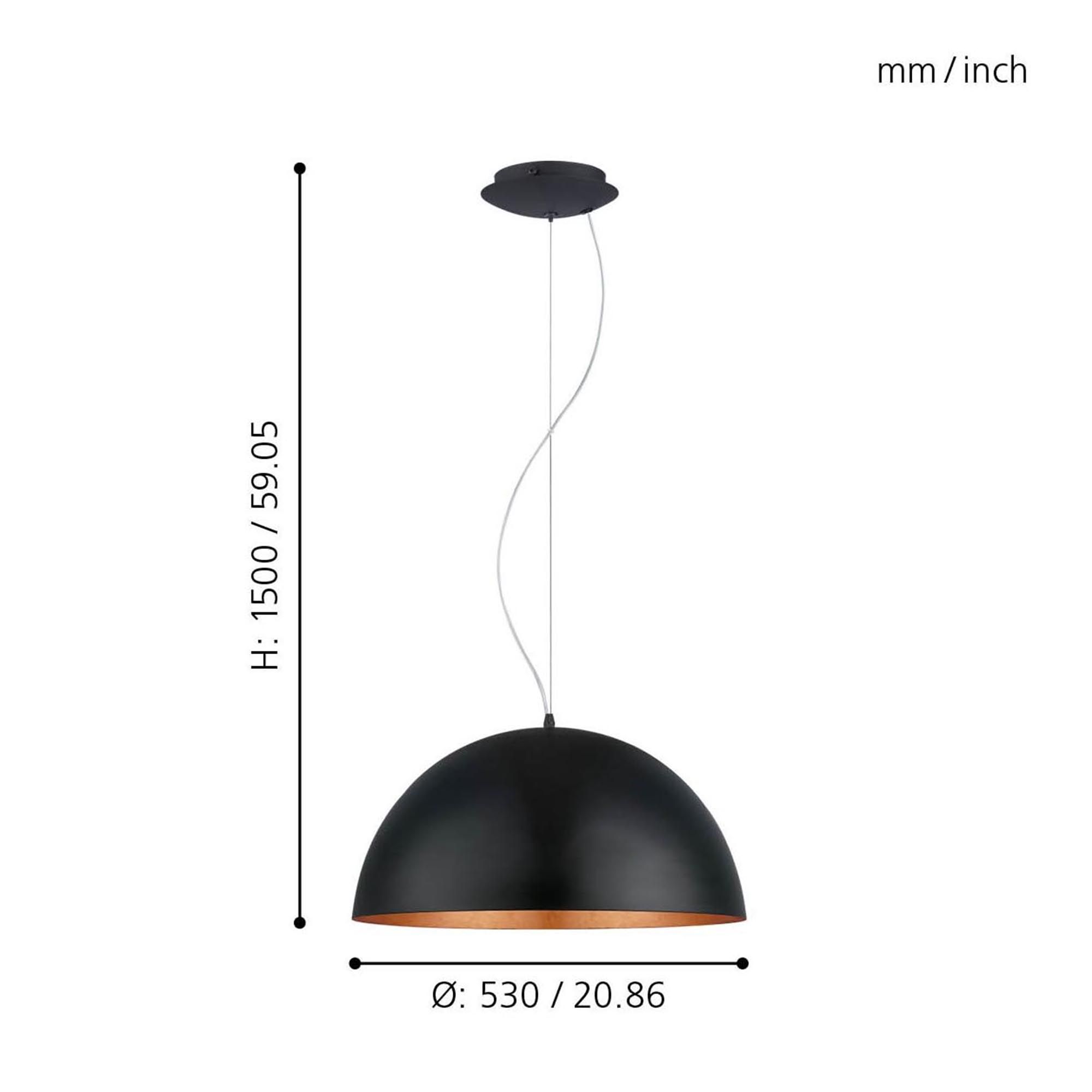 Suspension GAETANO 1 noir Ø53cm