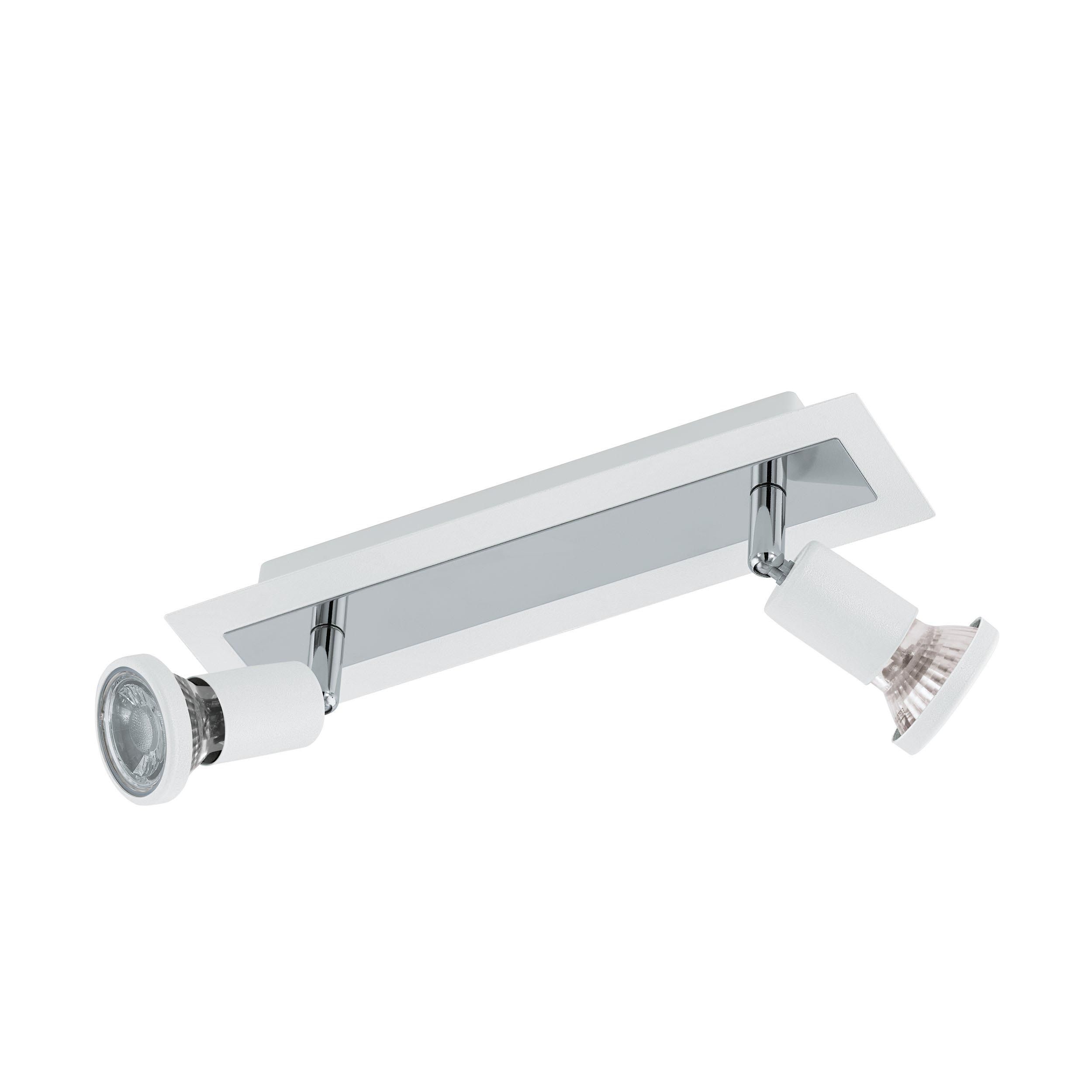 Spot de plafond réglette/plaf métal blanc SARRIA GU10 2X4,5W