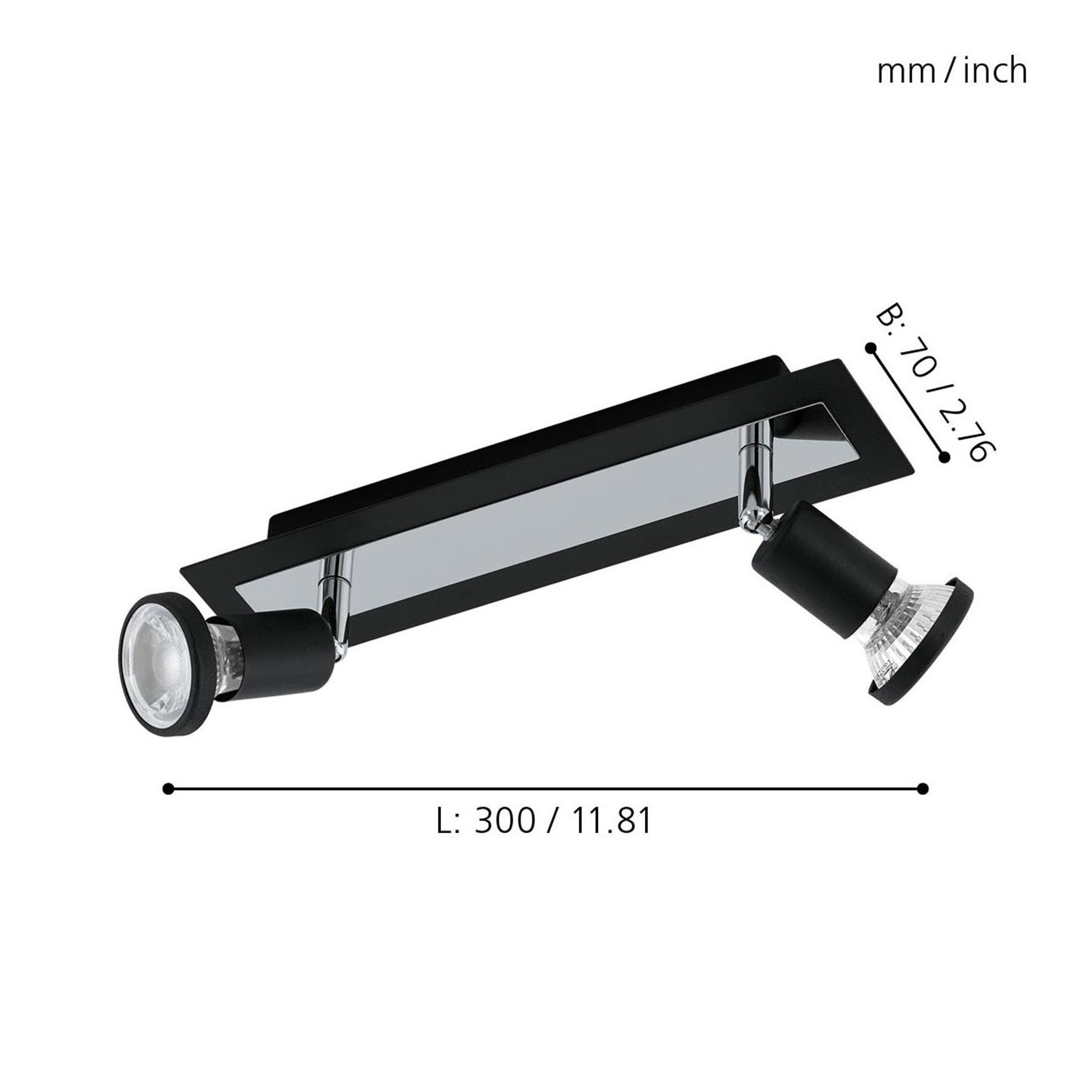 Réglette SARRIA noir L30cm