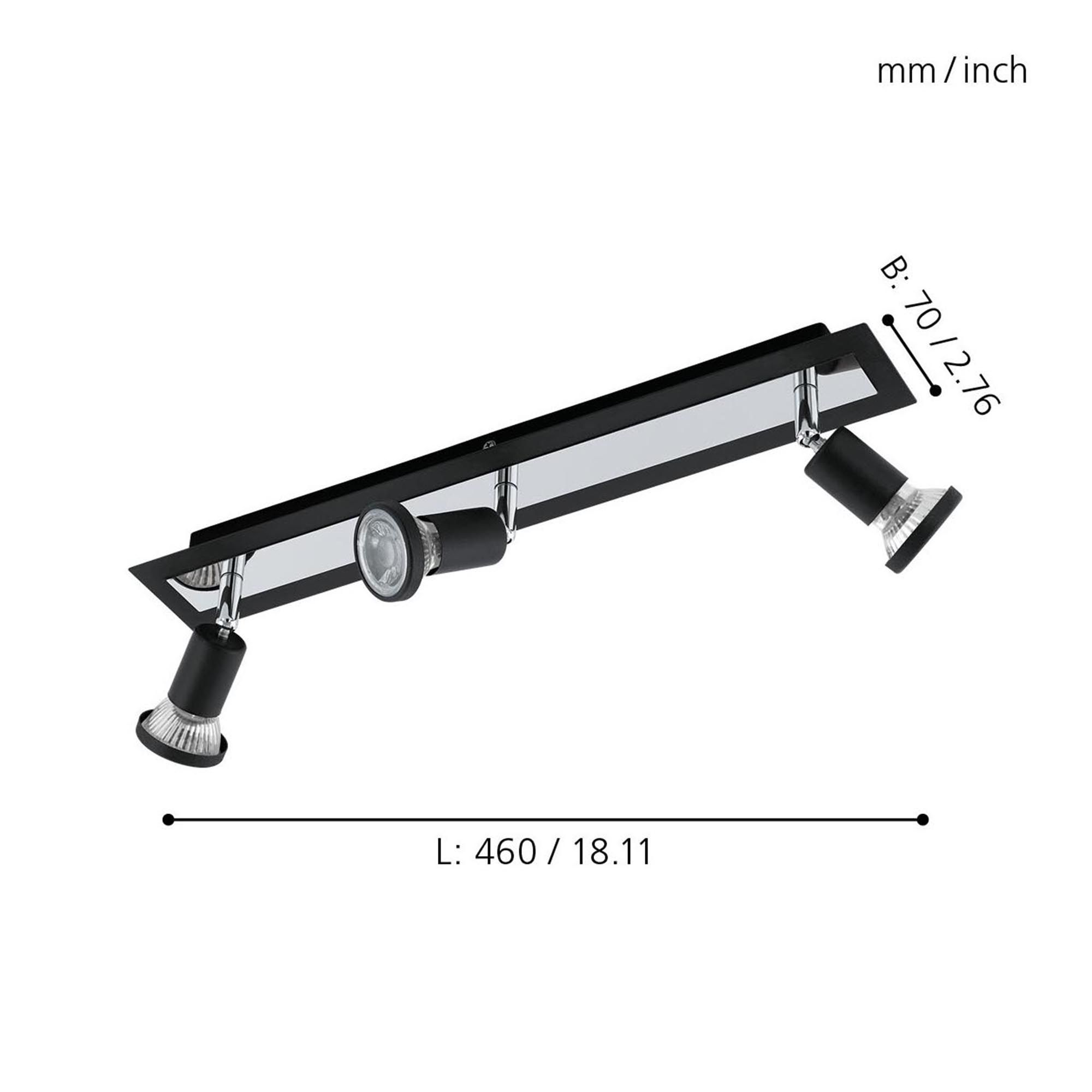 Réglette SARRIA noir L46cm