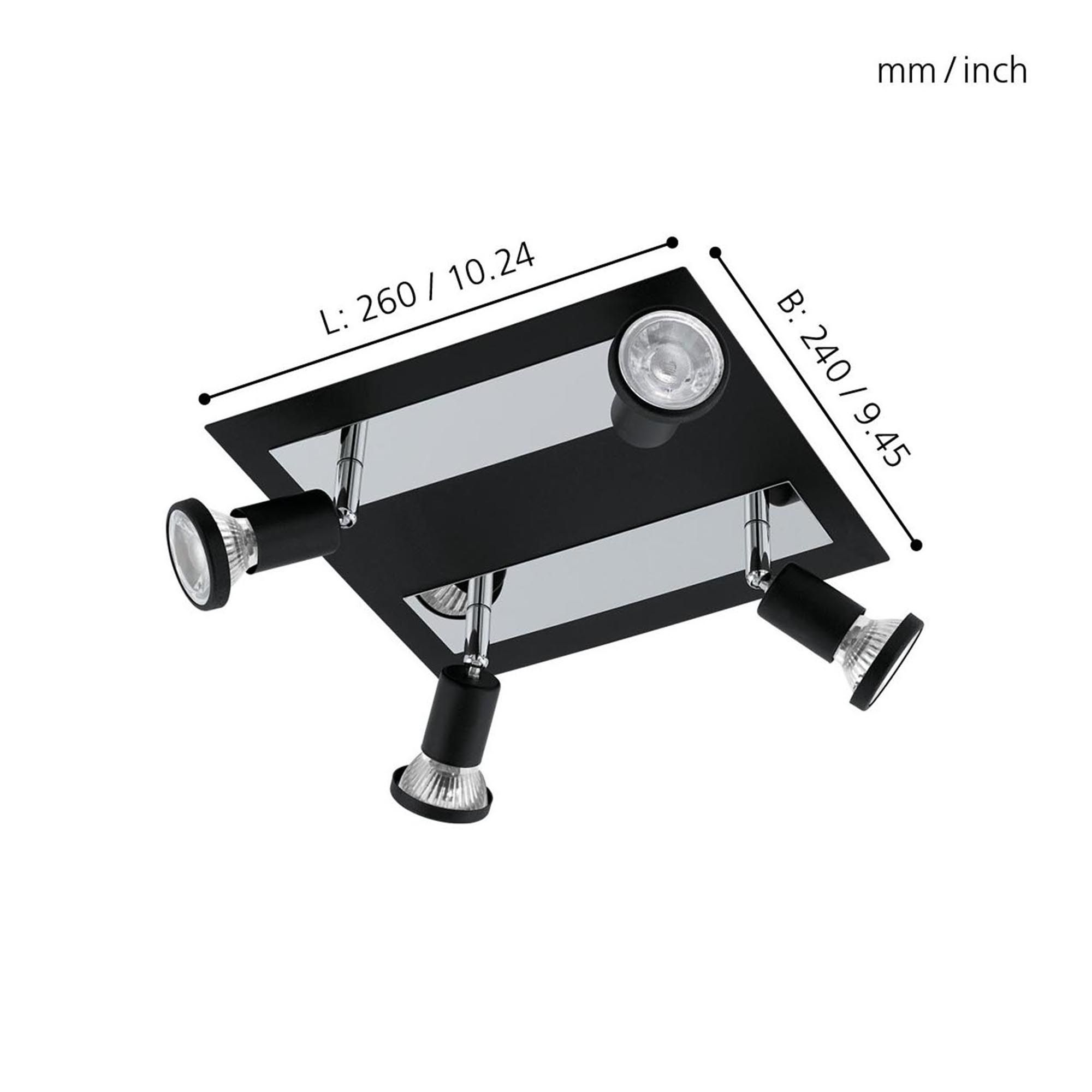 Réglette SARRIA noir L24cm