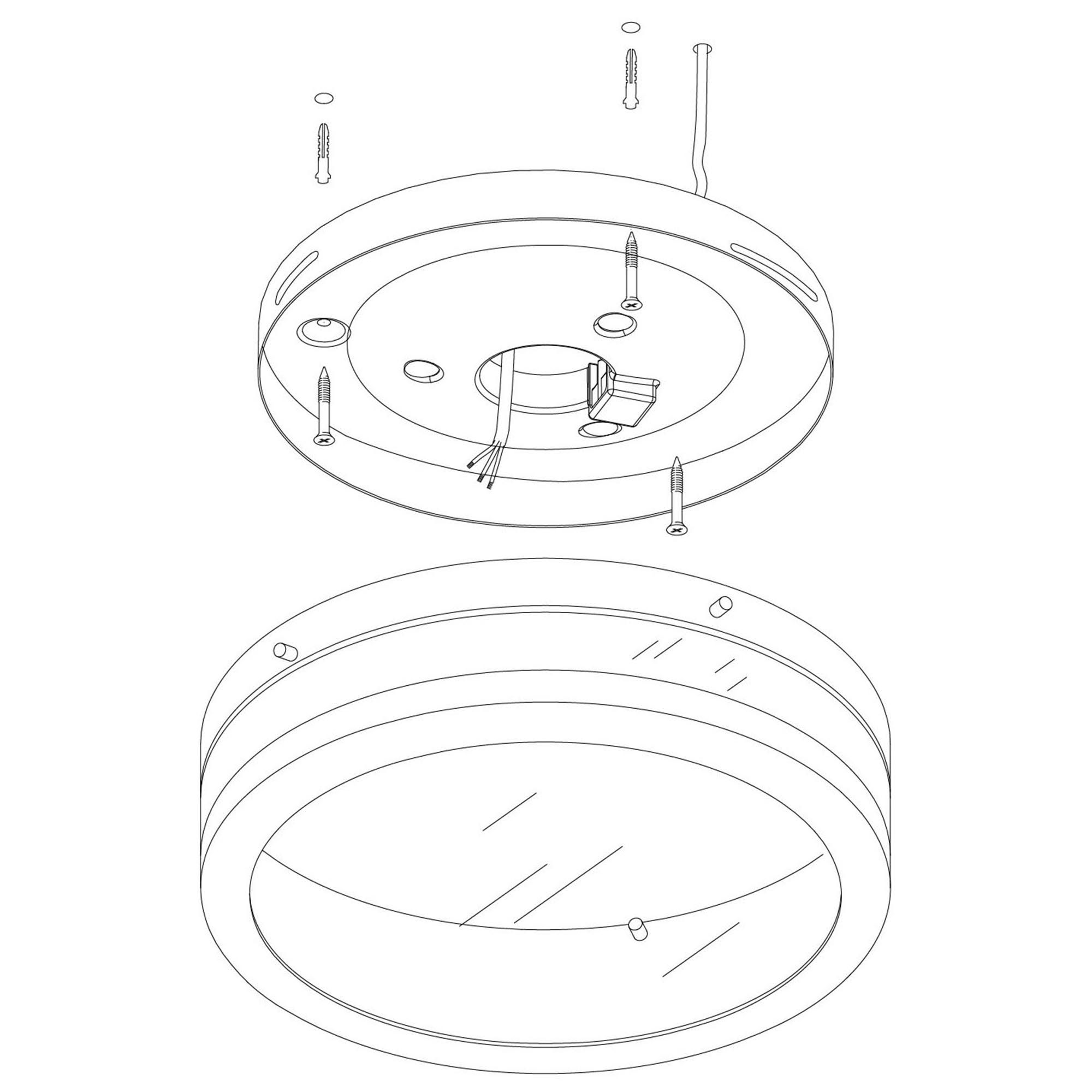 Plafonnier LED PALERMO argenté Ø22,5cm