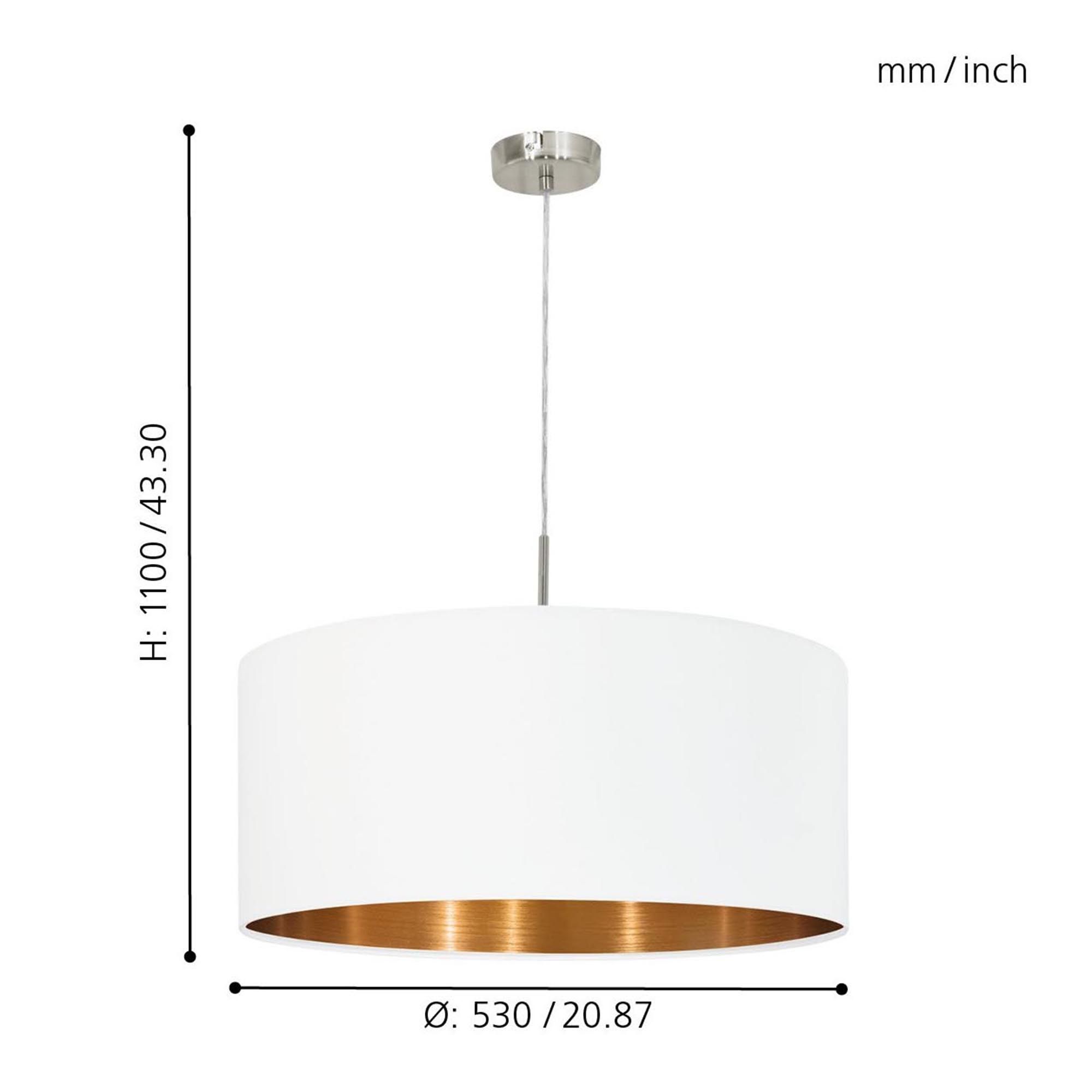 Suspension PASTERI blanc/cuivre Ø53cm