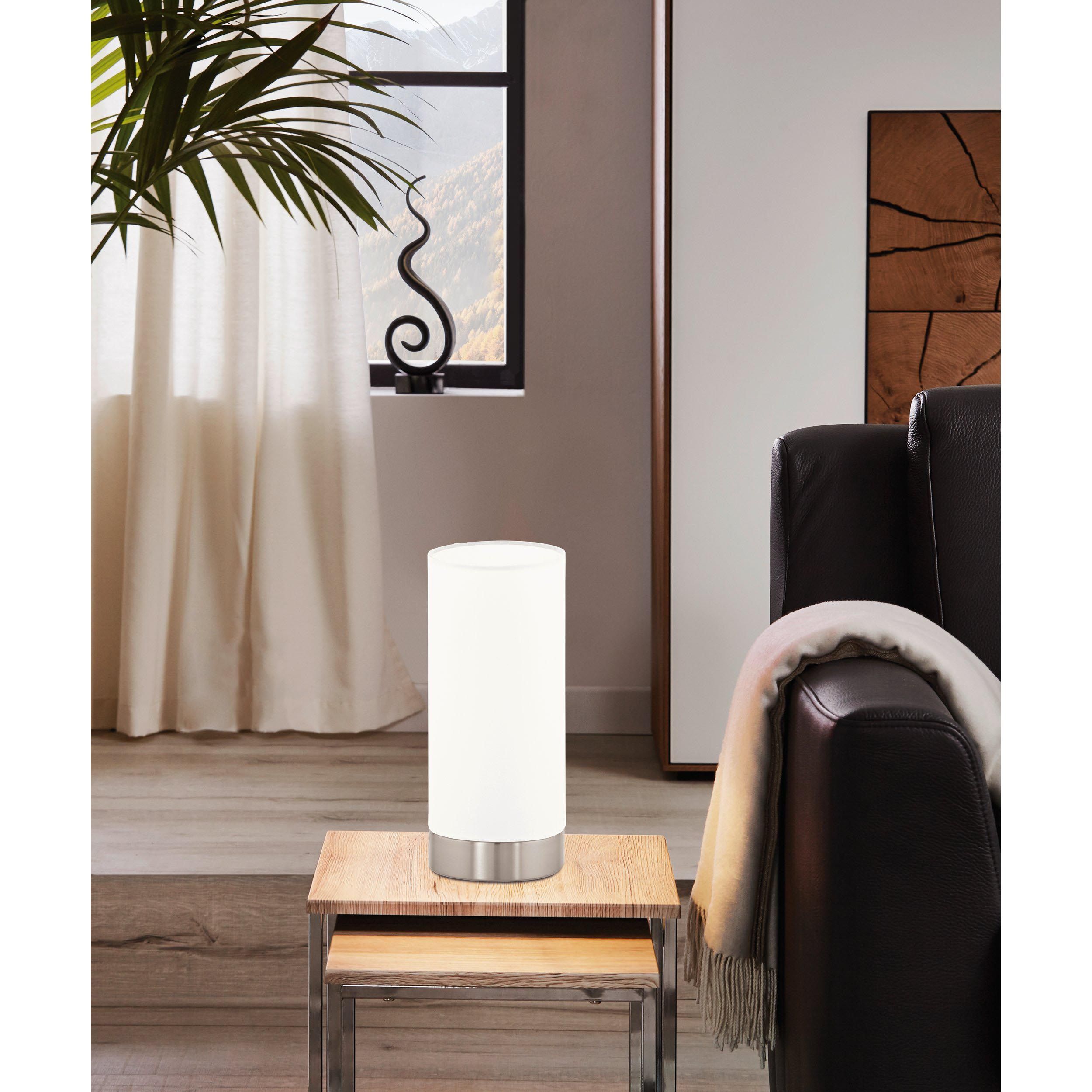 Lampe PASTERI tissu blanc H25,5cm