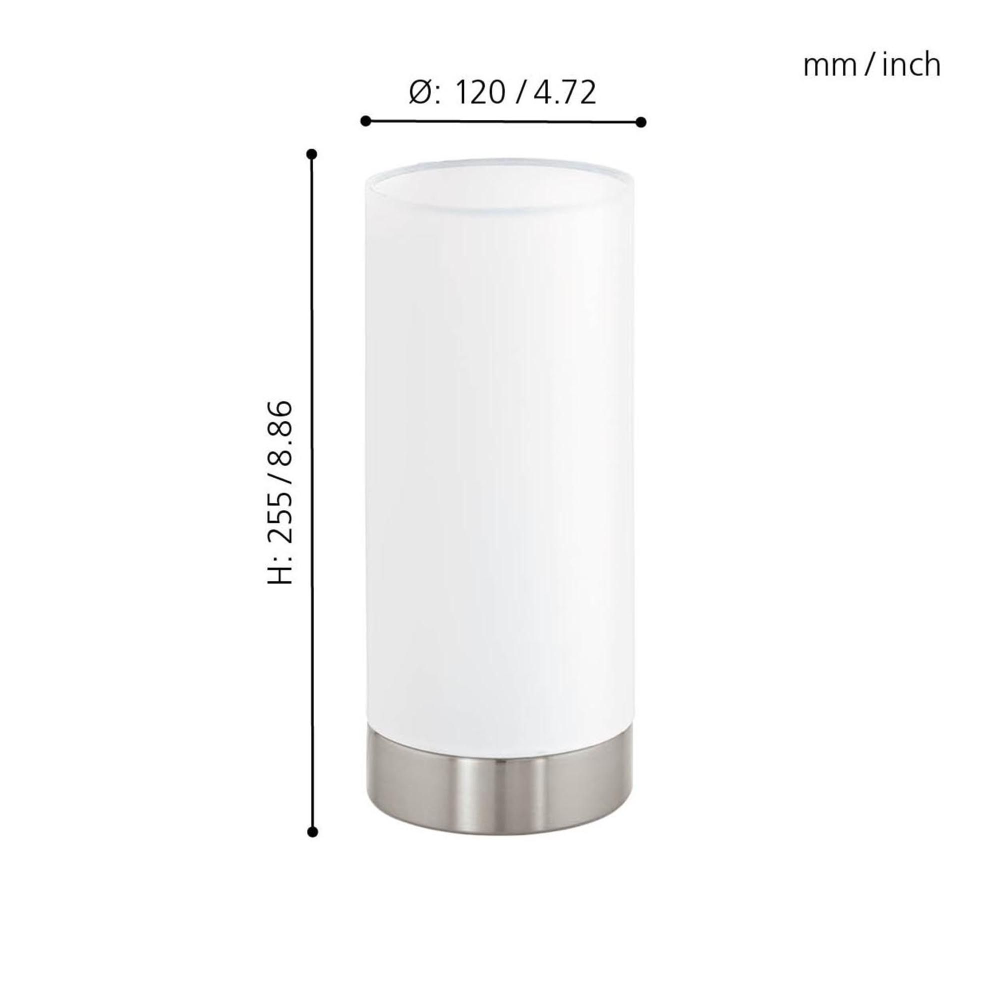 Lampe PASTERI tissu blanc H25,5cm