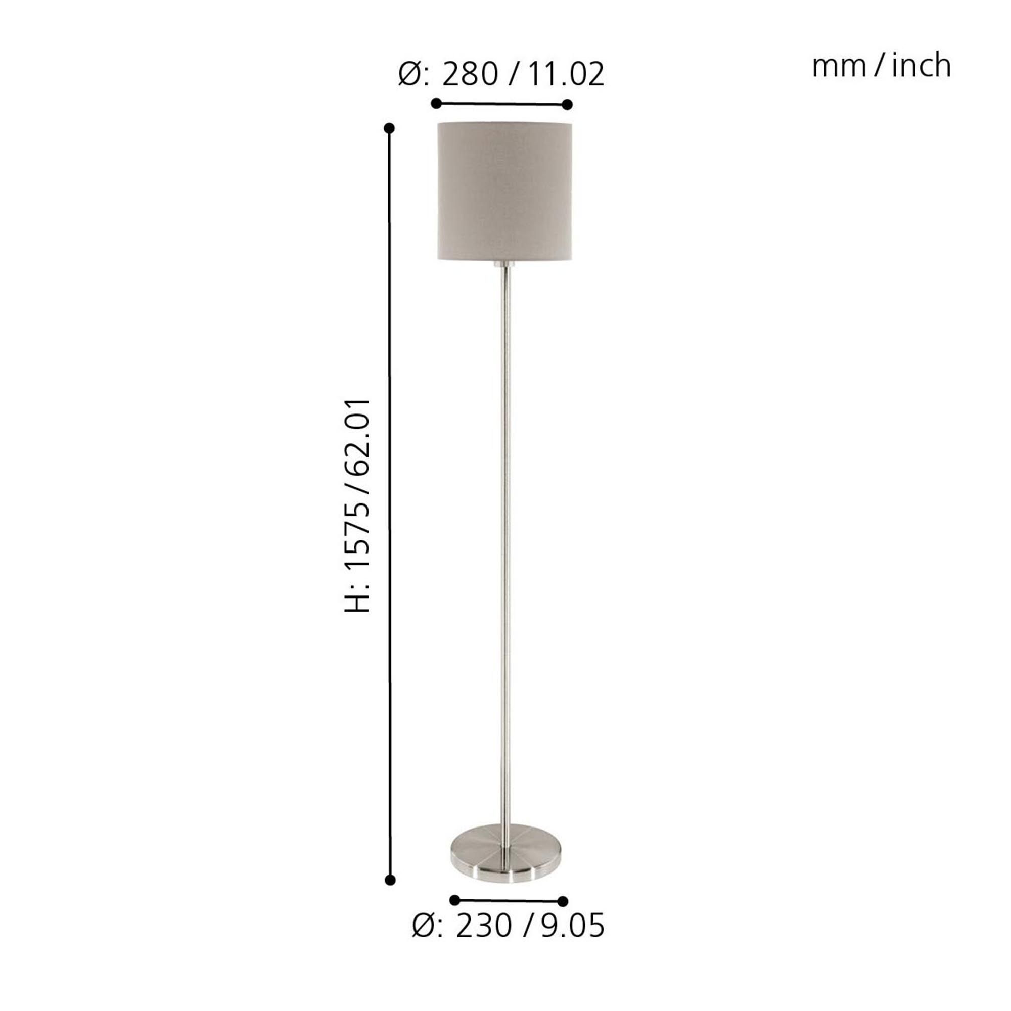 Lampadaire PASTERI taupe H158cm