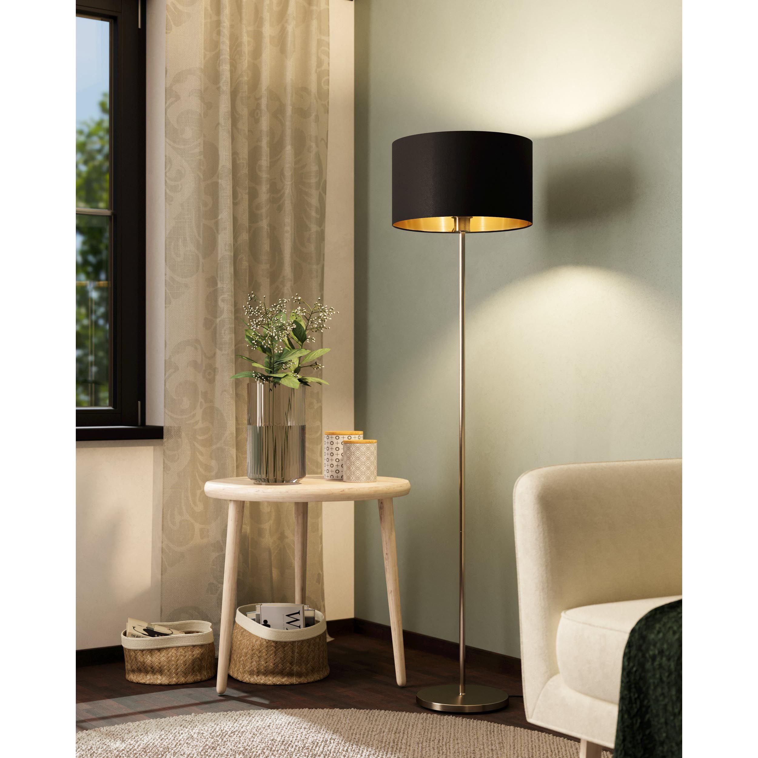 Lampadaire PASTERI gris/noir/doré H151cm