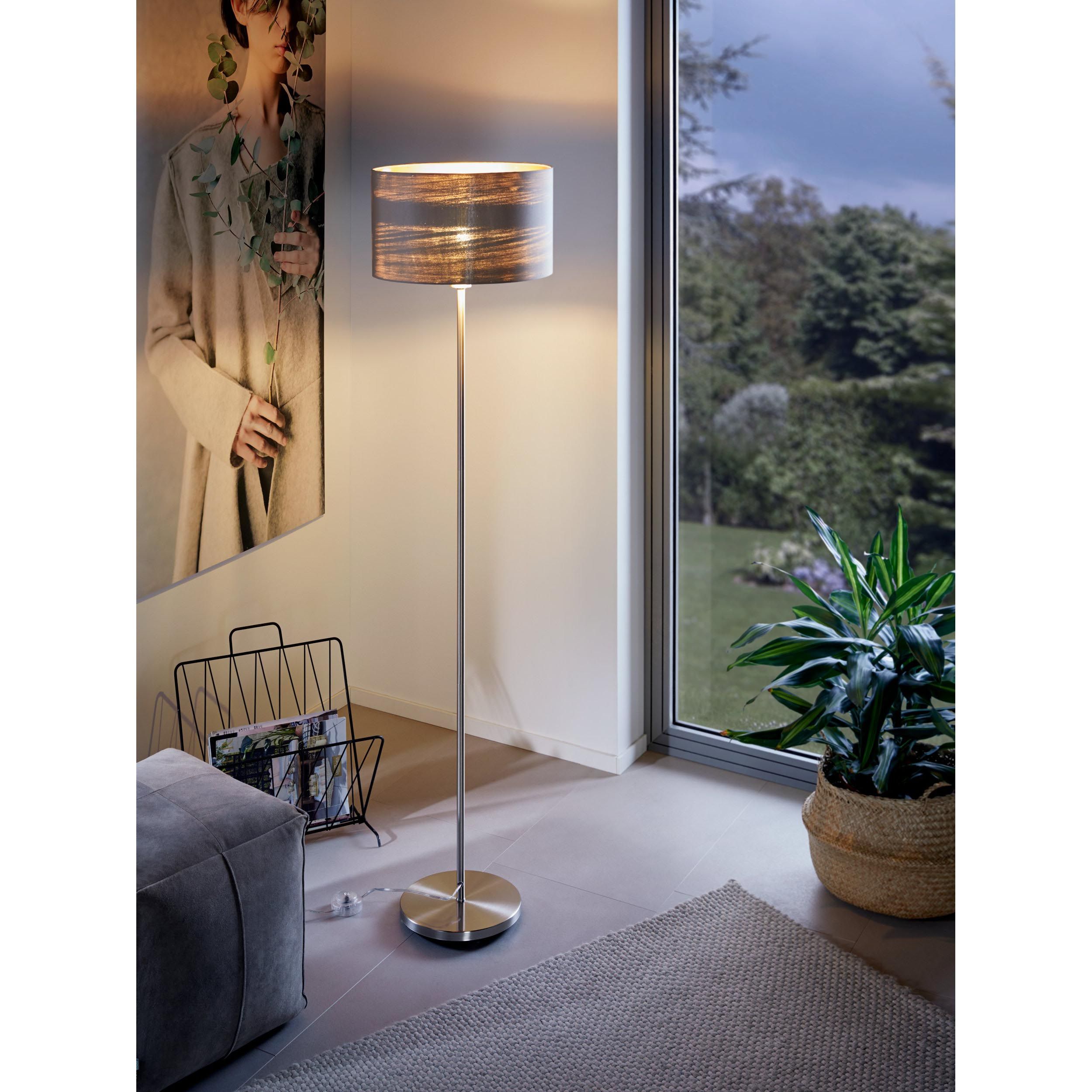 Lampadaire PASTERI gris/taupe/doré H151cm
