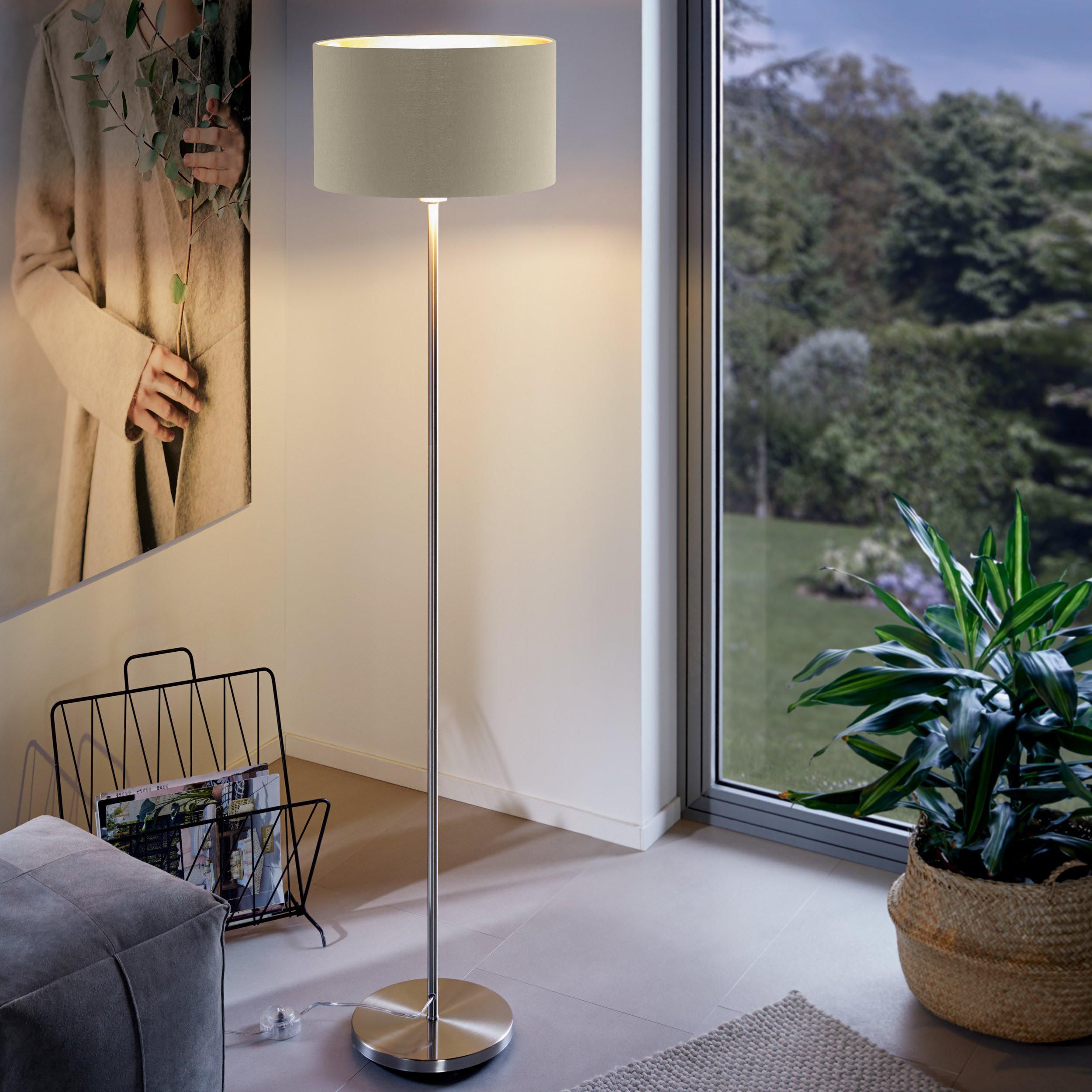 Lampadaire PASTERI gris/taupe/doré H151cm