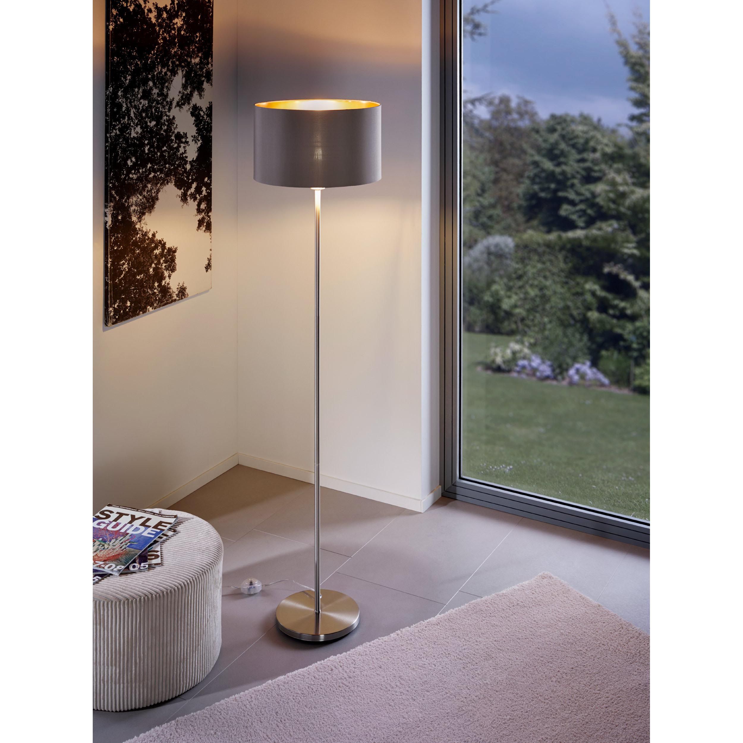 Lampadaire PASTERI gris/taupe/doré H151cm