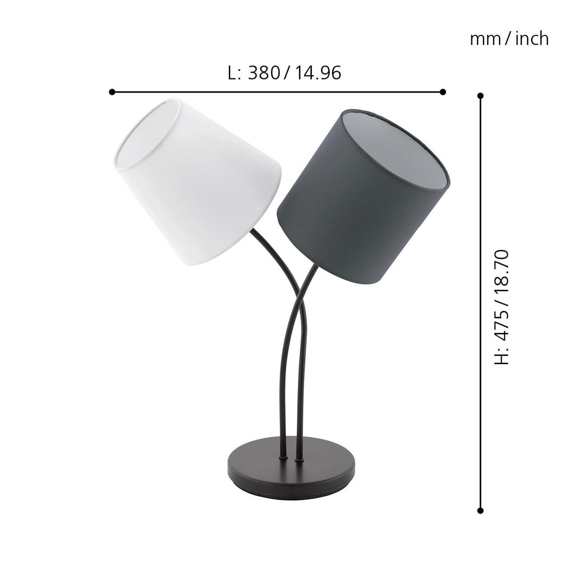 Lampe à poser ALMEIDA gris H47,5cm