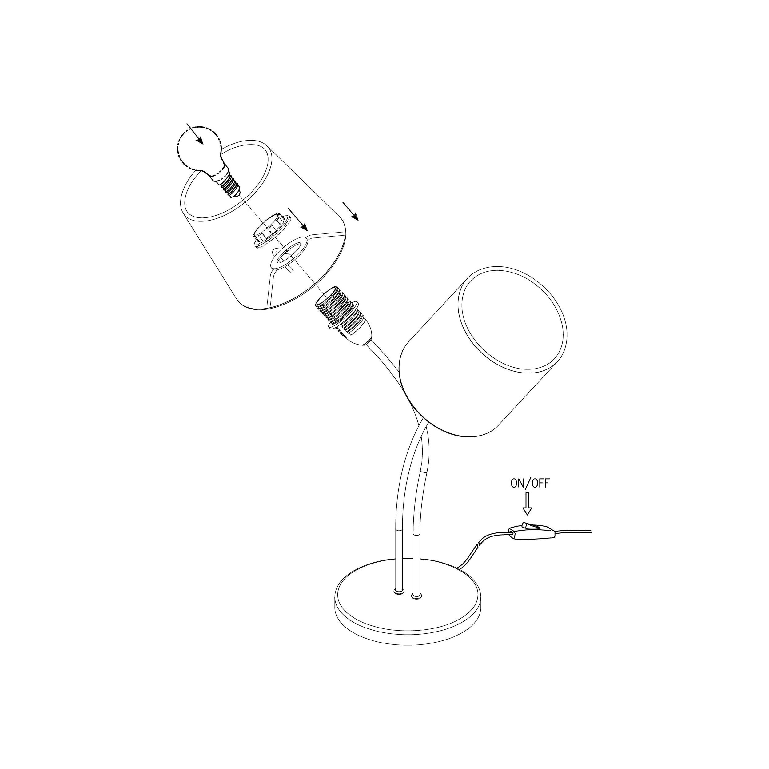 Lampe à poser ALMEIDA gris H47,5cm