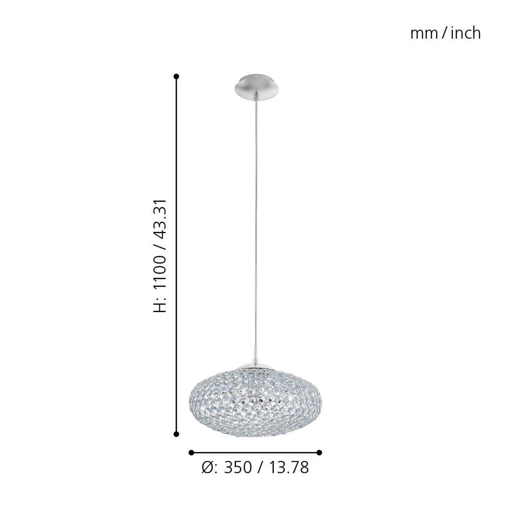 Suspension CLEMENTE transparent Ø35cm