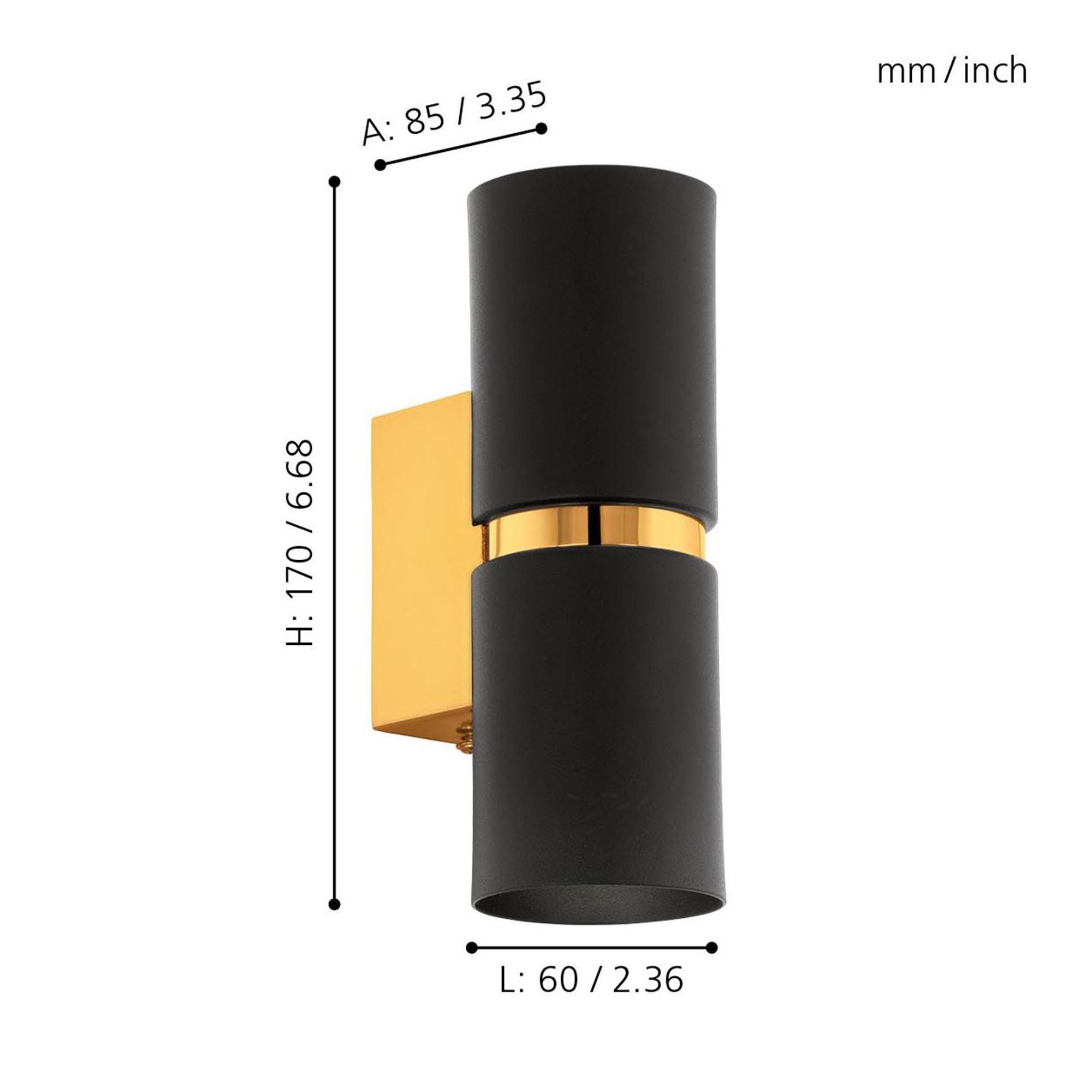 Applique PASSA noir H17cm