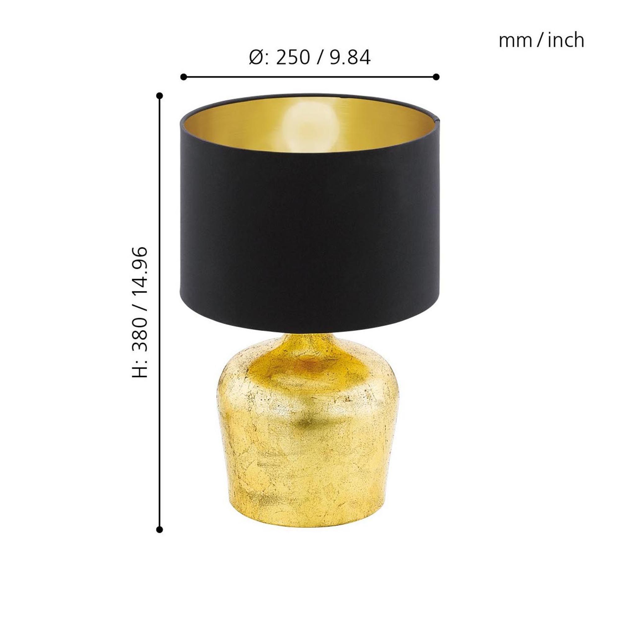 Lampe de table métal doré MANALBA E27 1X60W
