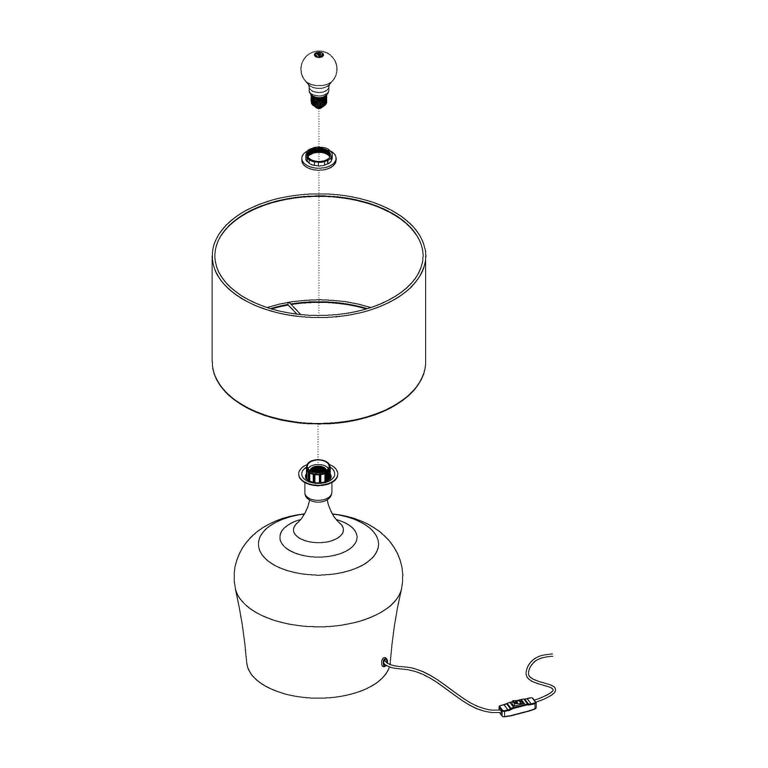 Lampe de table métal doré MANALBA E27 1X60W