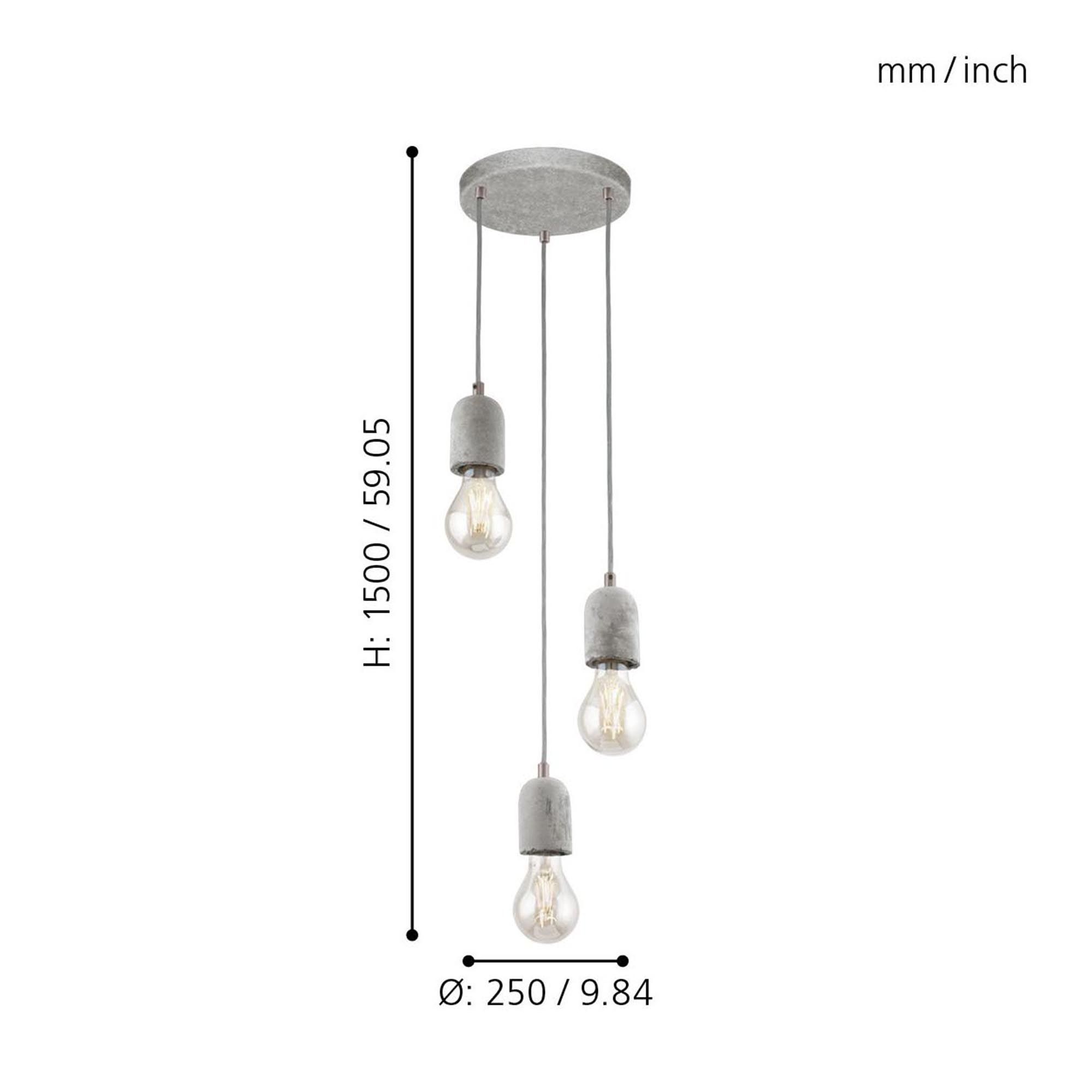 Suspension SILVARES gris Ø25cm
