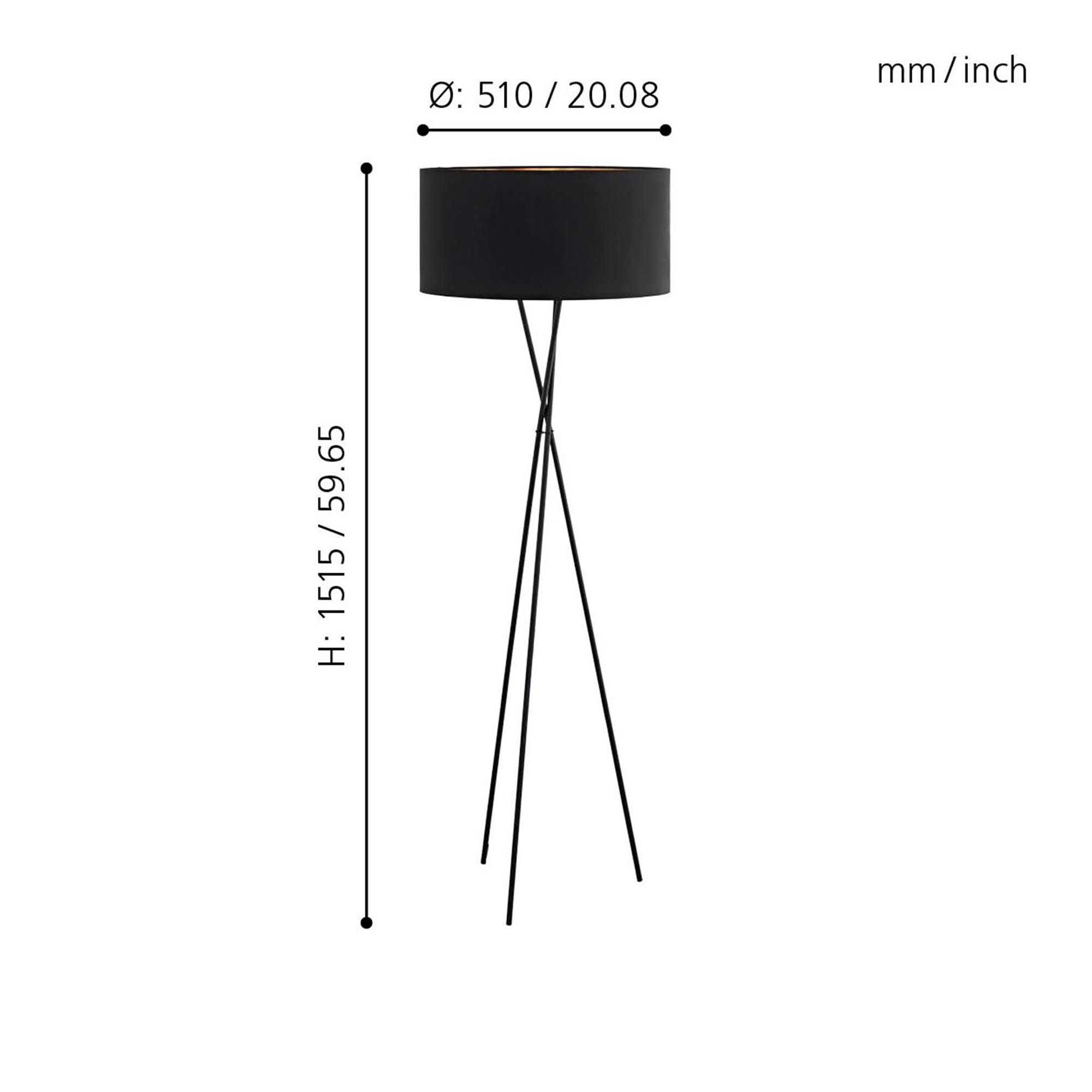 Lampadaire FONDACHELLI noir Ø51cm