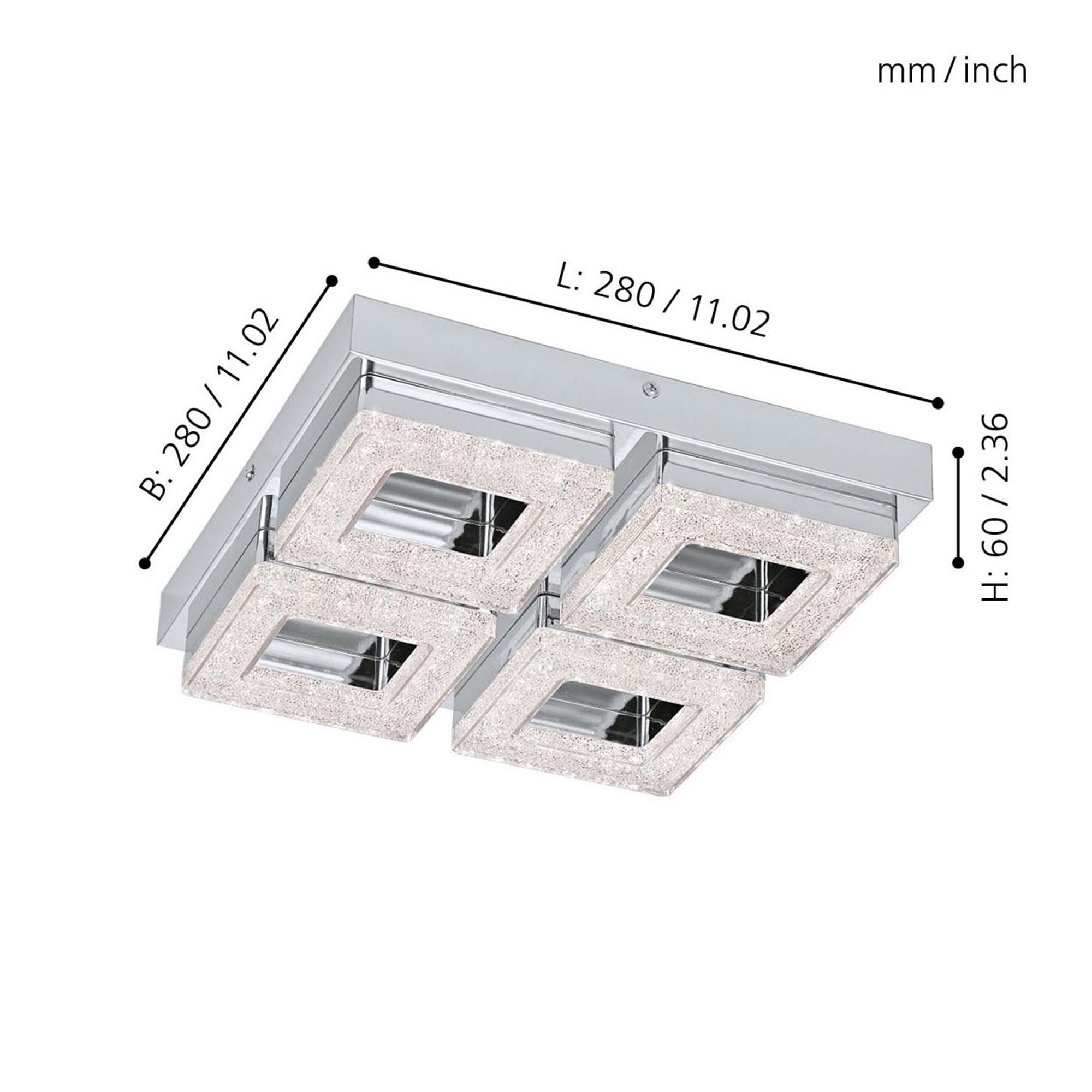 Plafonnier LED FRADELO argenté L14cm