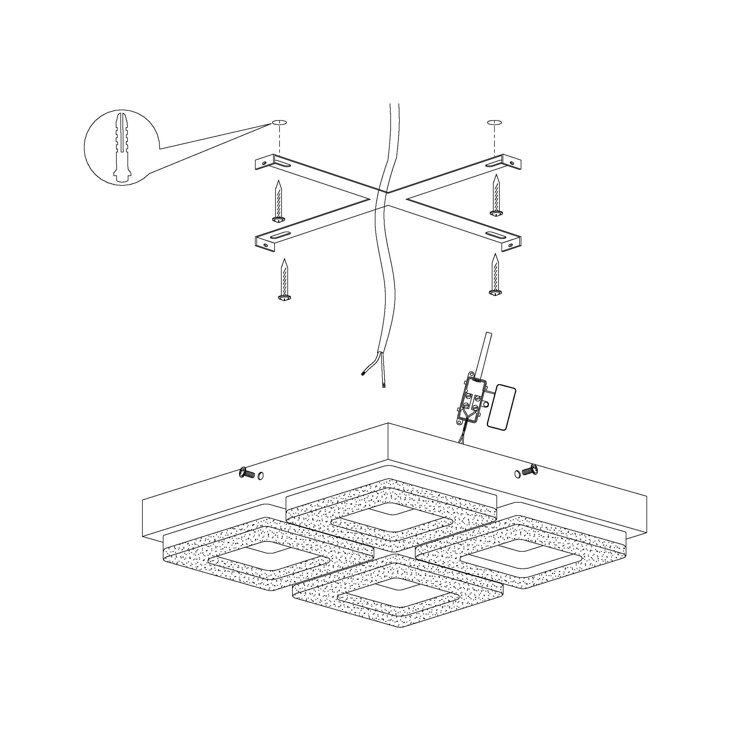 Plafonnier LED FRADELO argenté L14cm