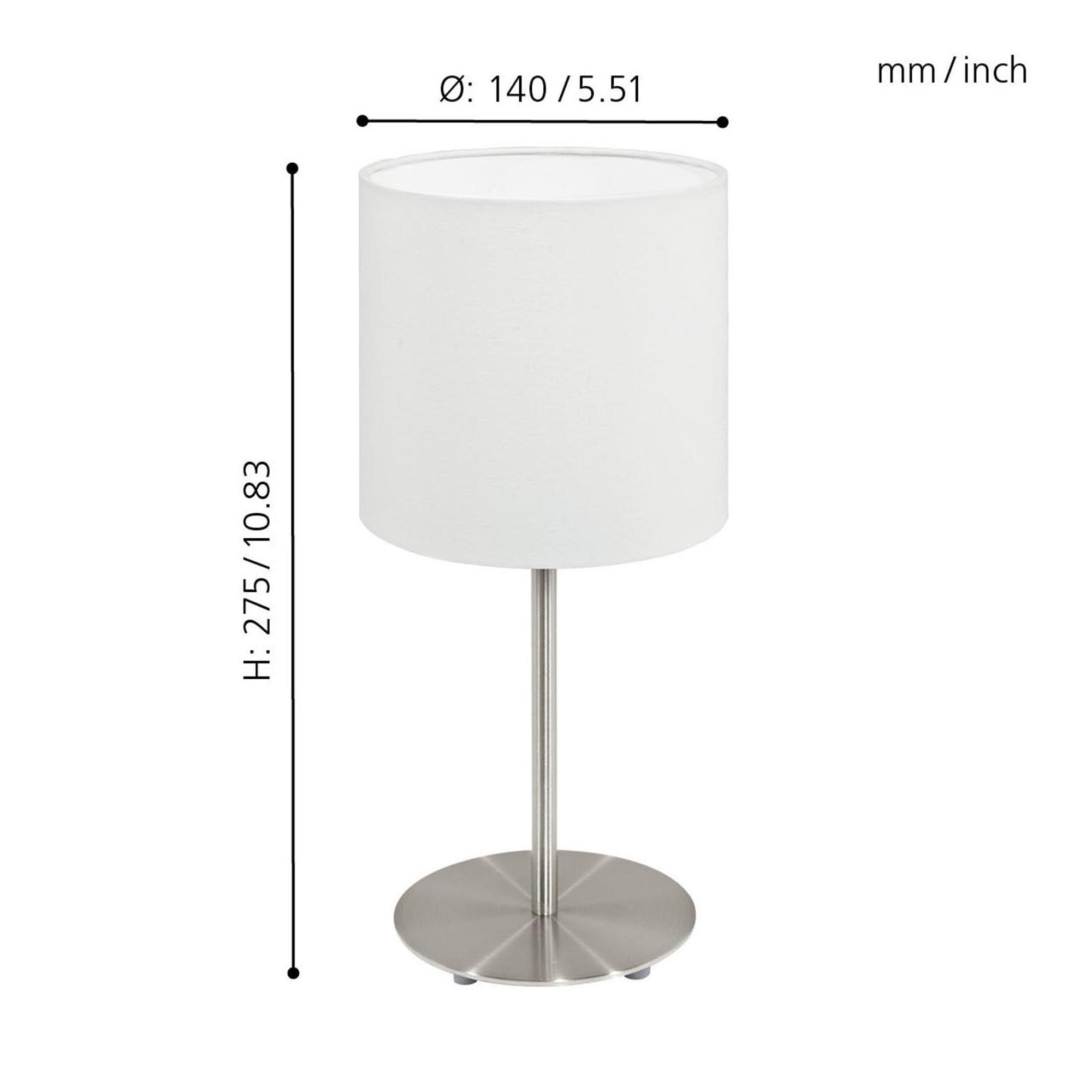 Lampe à poser PASTERI blanc H21,5cm