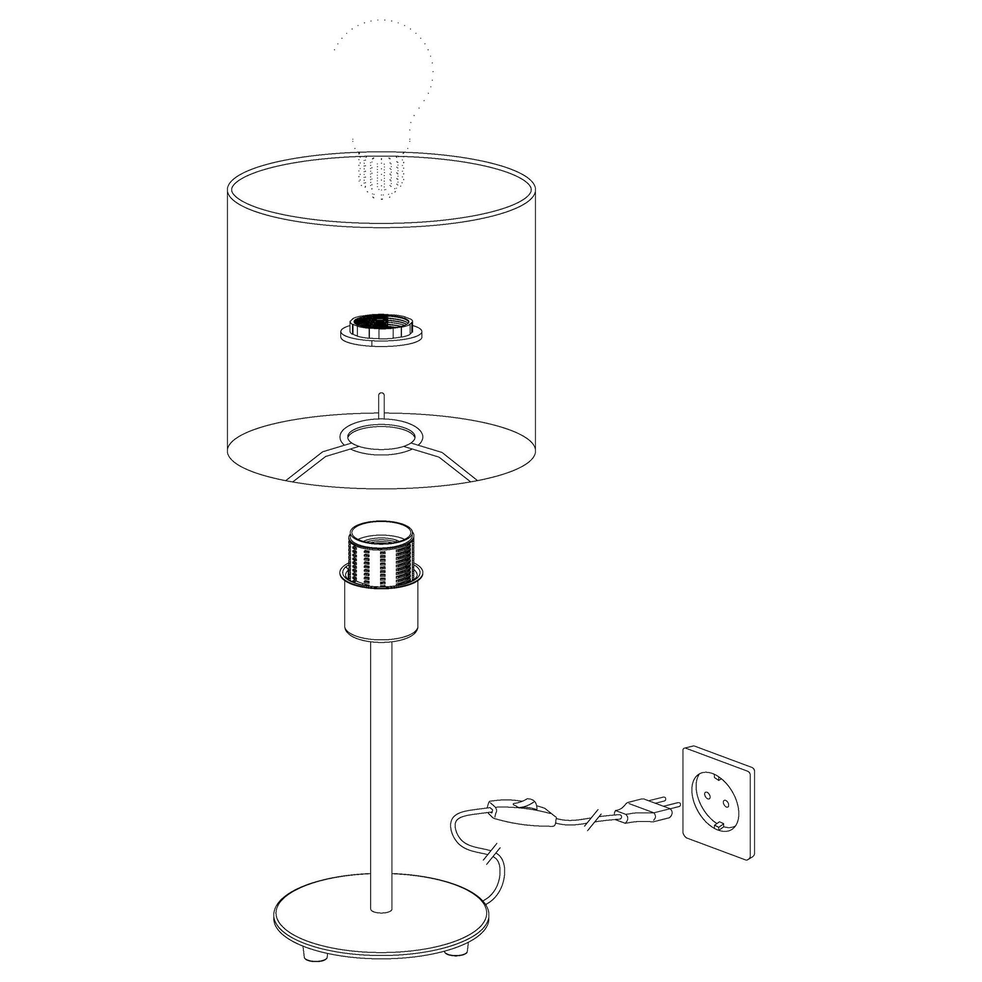 Lampe à poser PASTERI blanc H21,5cm