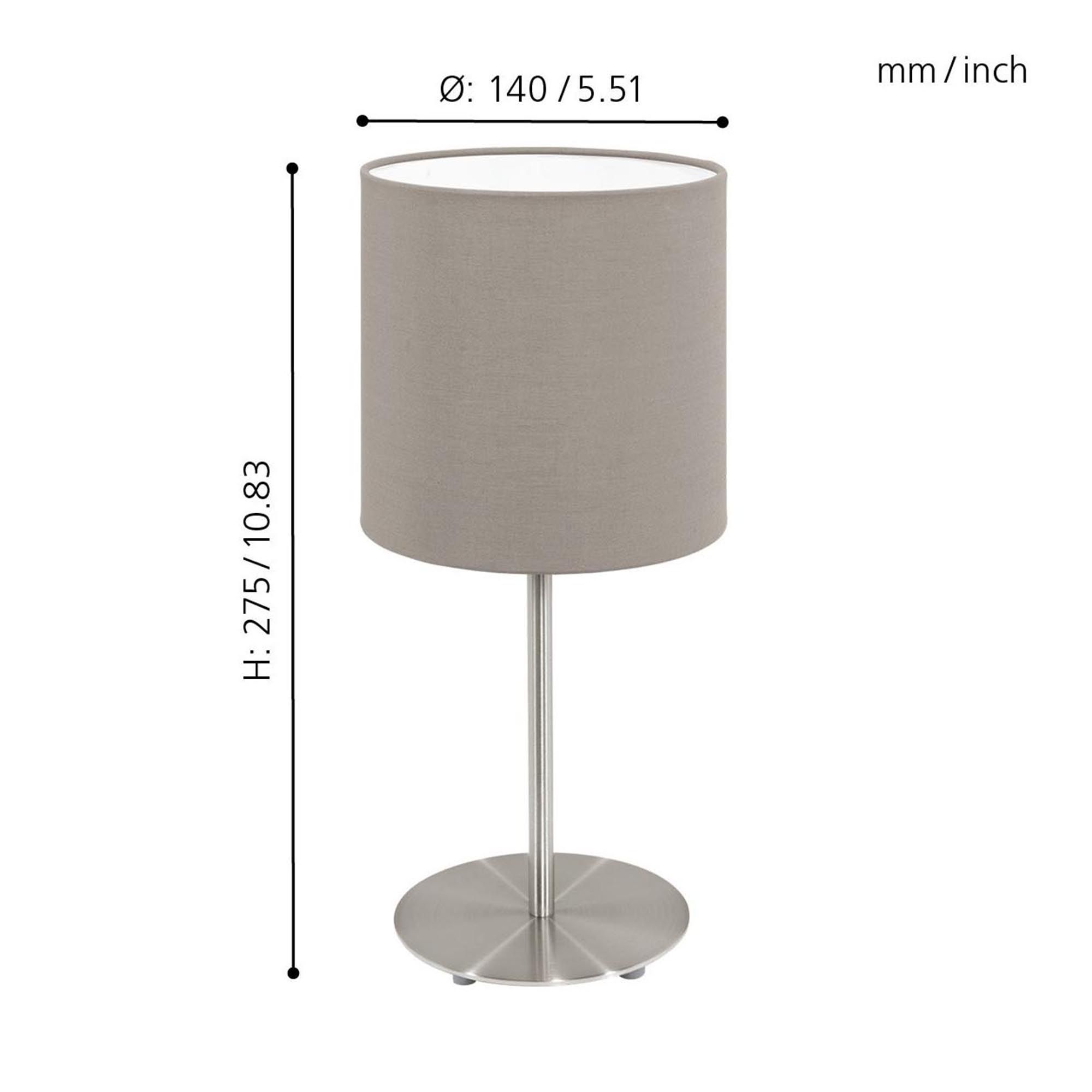 Lampe à poser PASTERI taupe H27,5cm