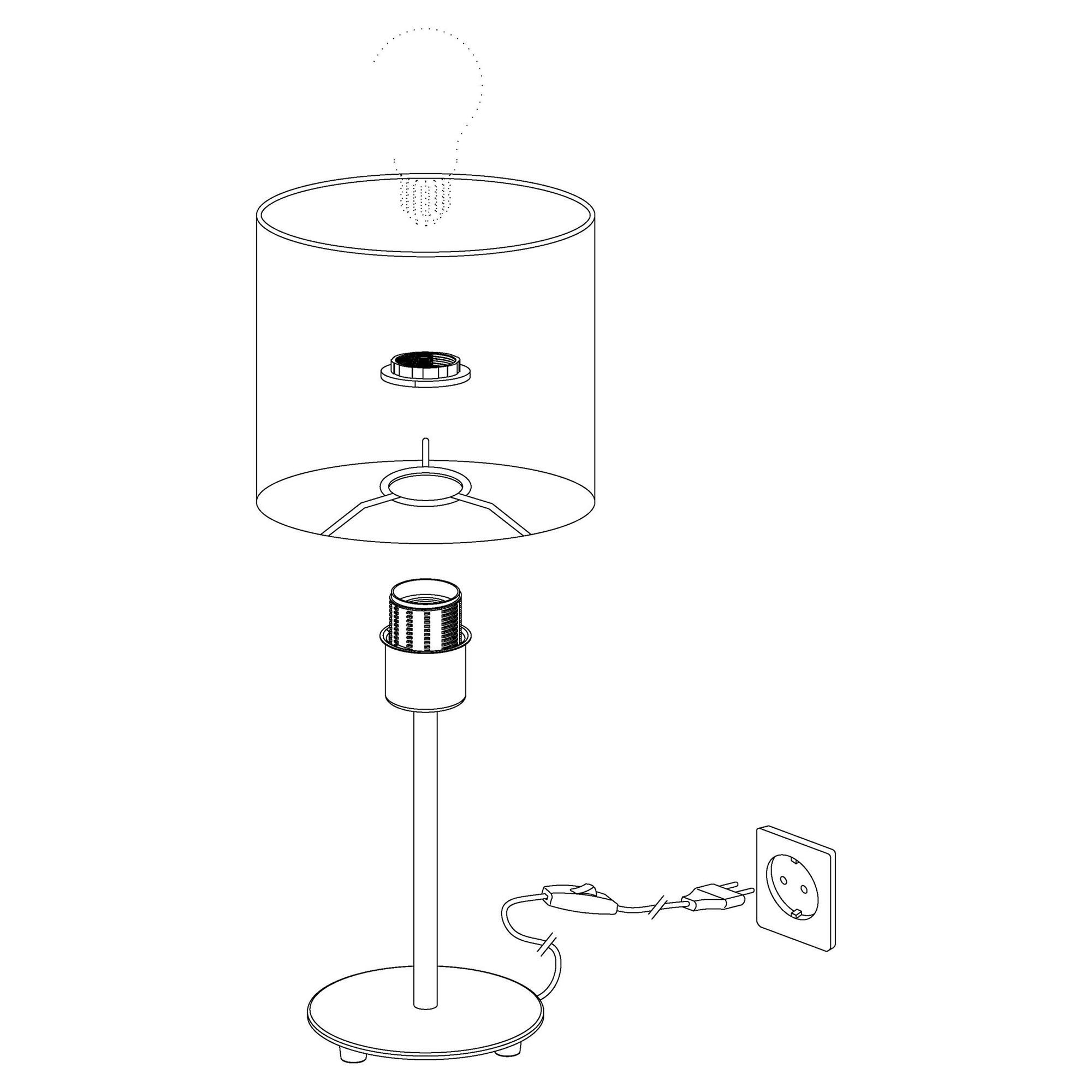 Lampe à poser PASTERI taupe H27,5cm