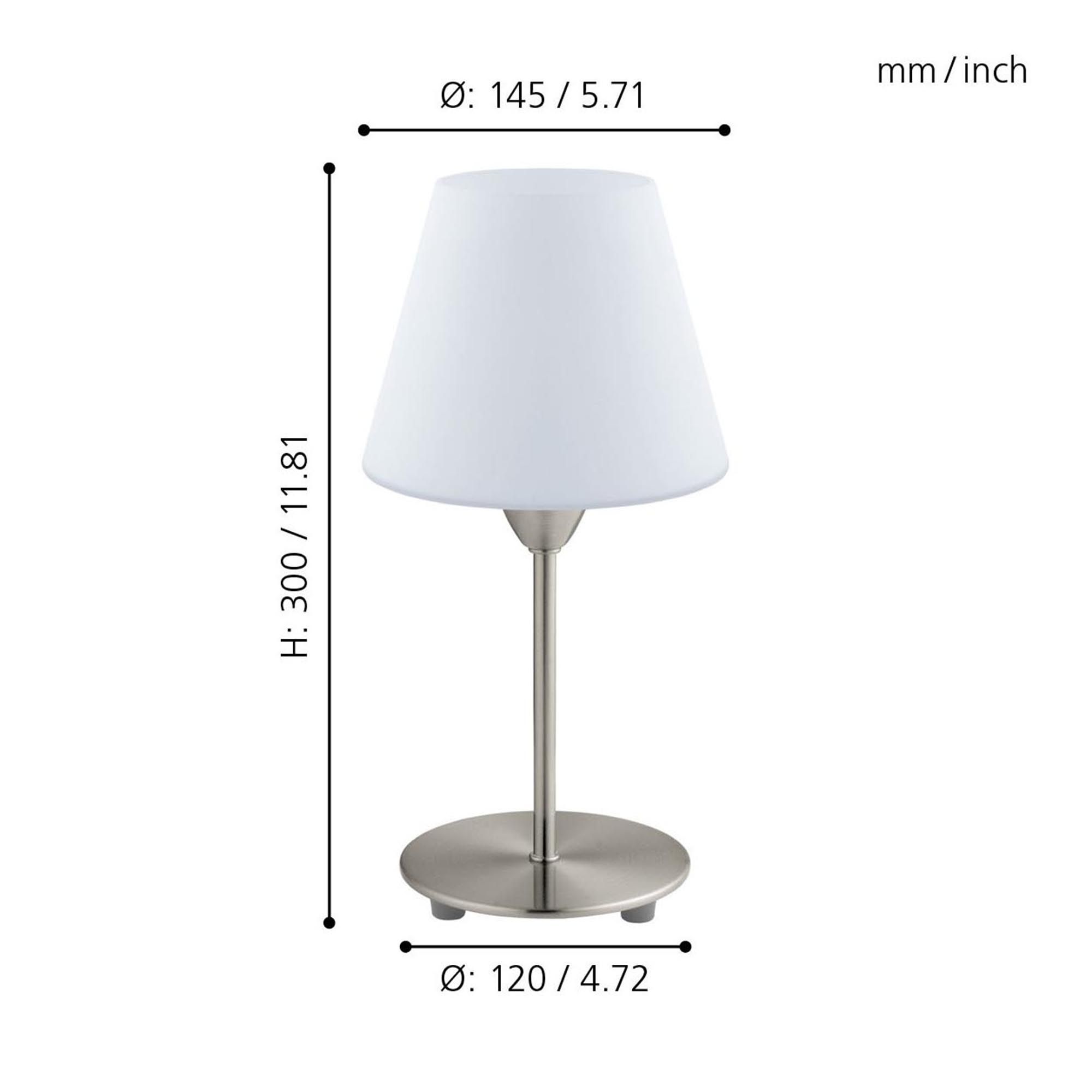Lampe à poser DAMASCO 1 nickel mat H30cm