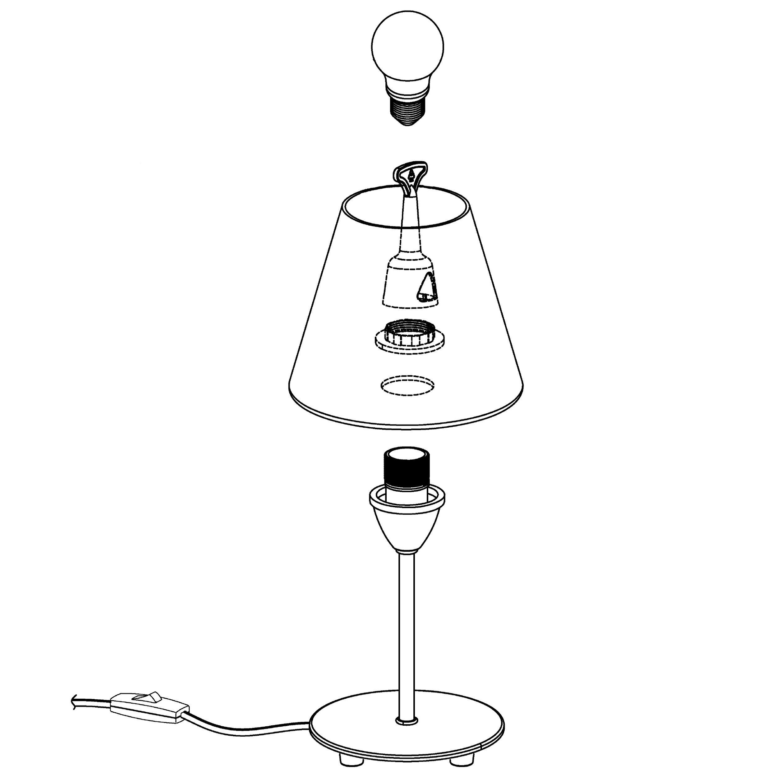 Lampe à poser DAMASCO 1 nickel mat H30cm