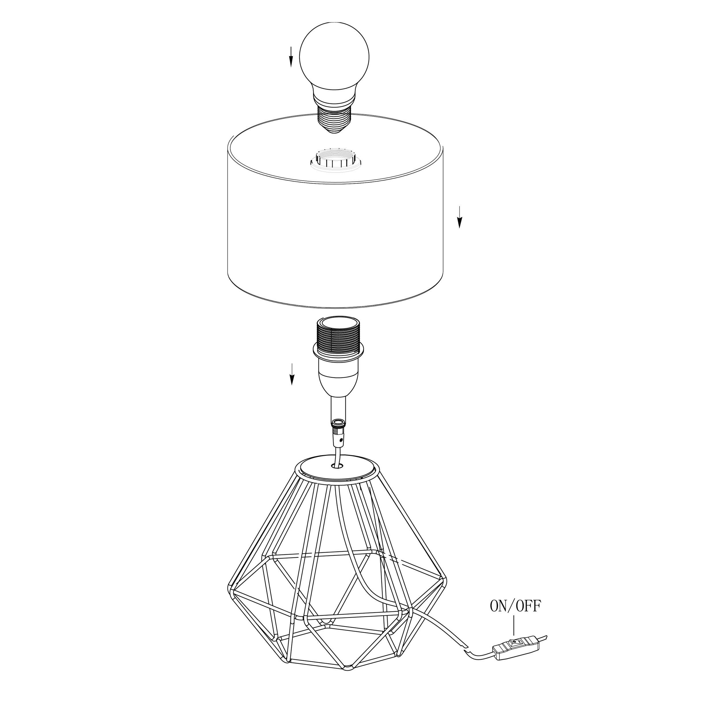 Lampe CARLTON 2 laiton H30,5cm