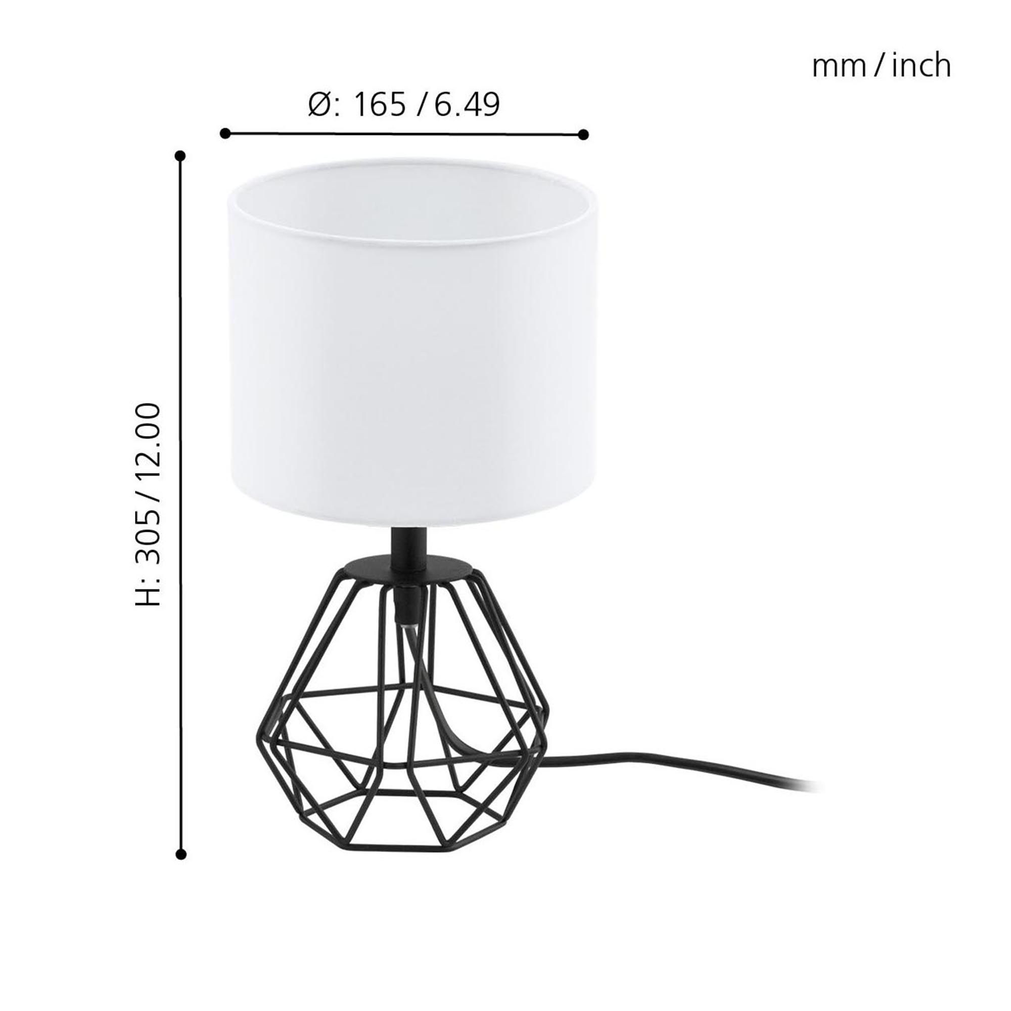 Lampe CARLTON 2 noir H30,5cm