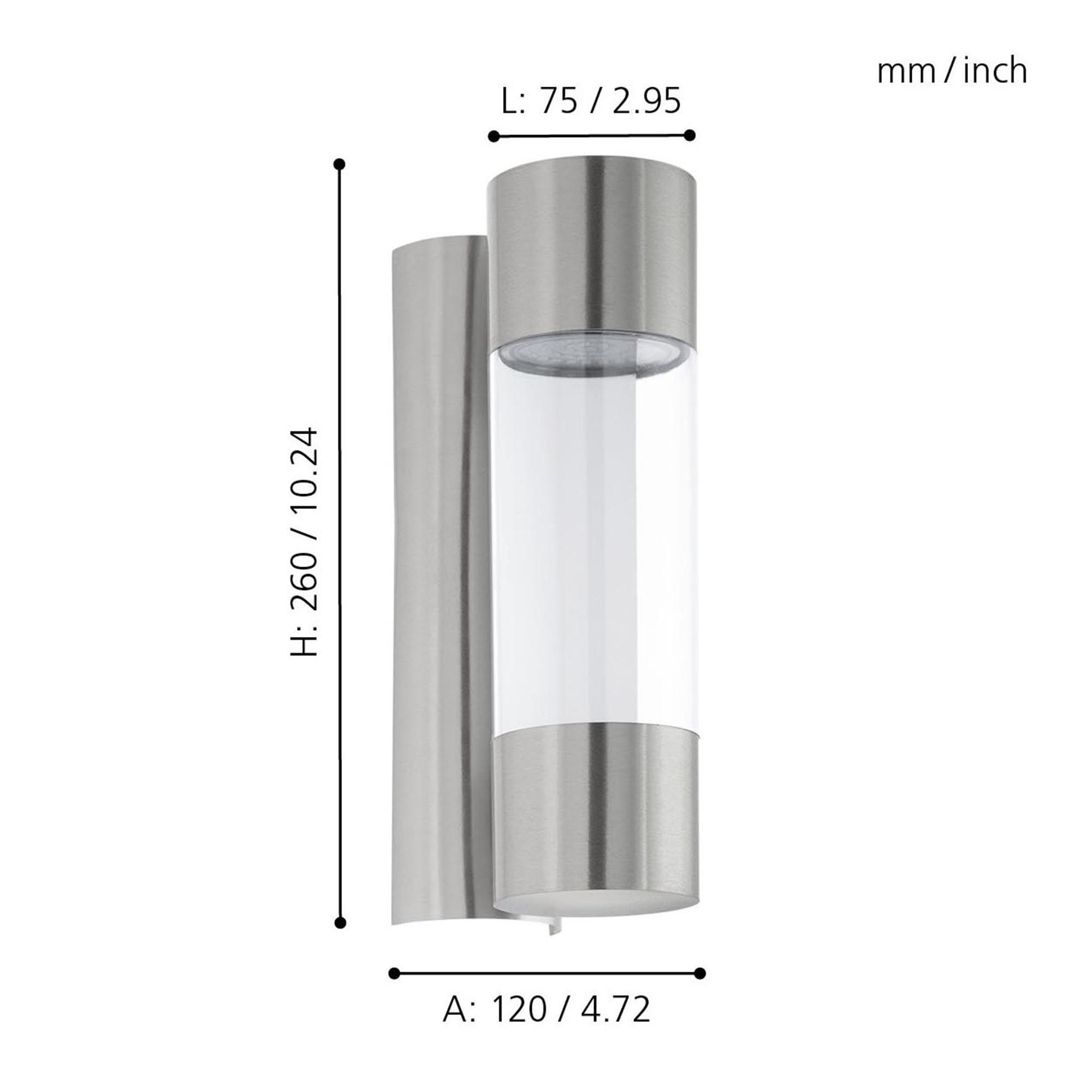 Applique extérieure LED ROBLEDO nickel H26cm