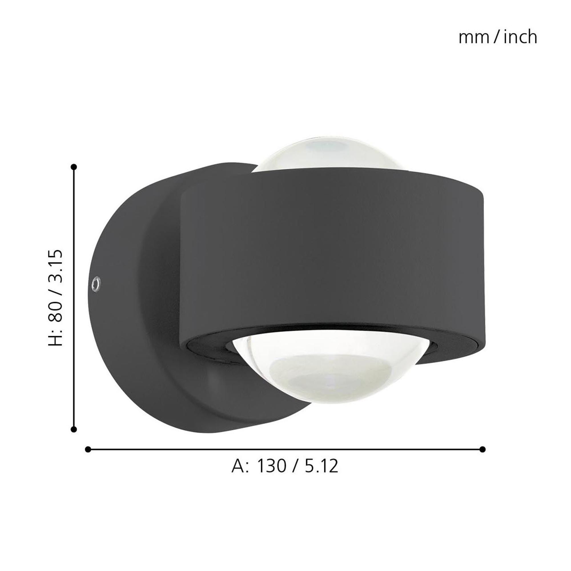 Applique LED ONO 2 anthracite H8cm