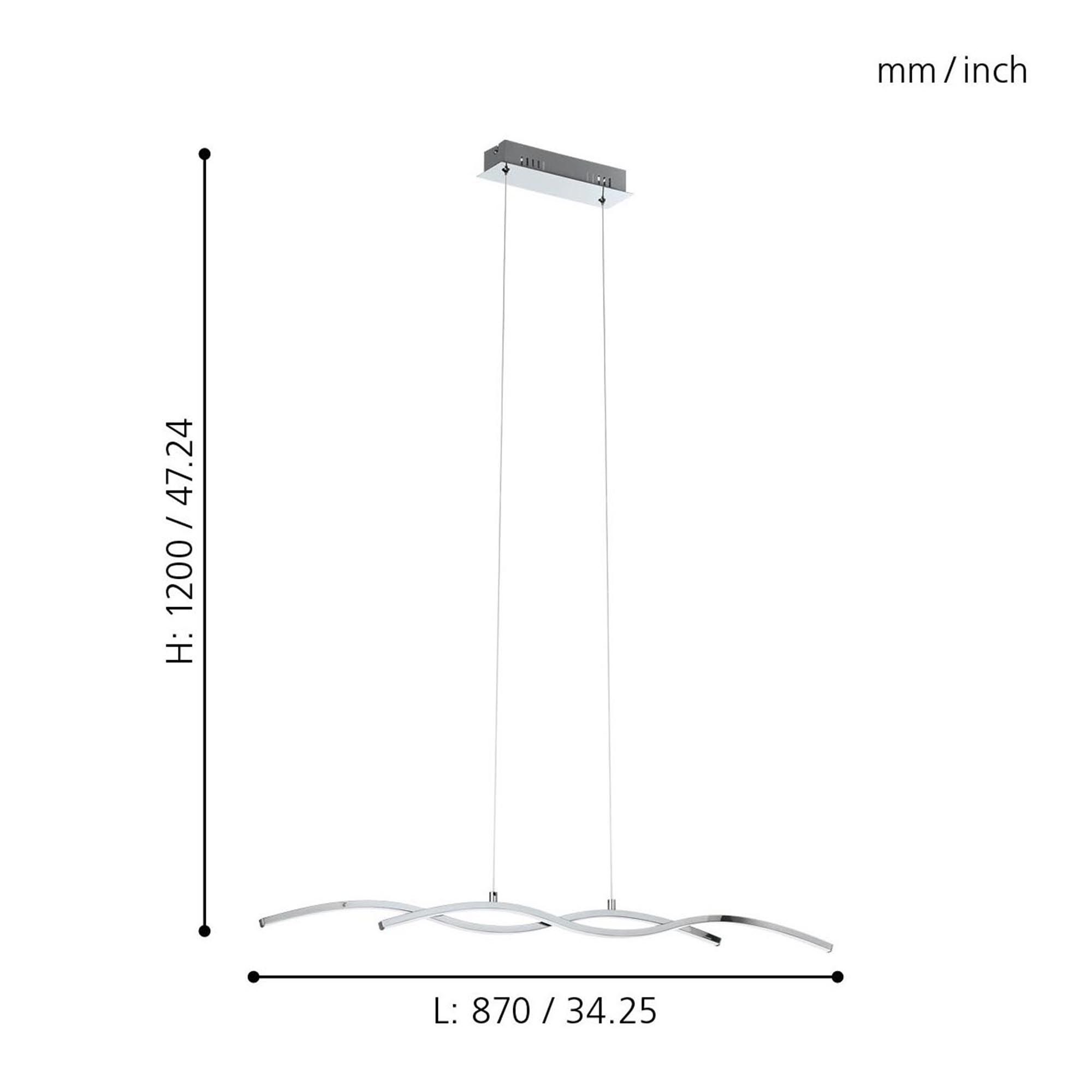 Suspension LED LASANA 2 argenté L87cm