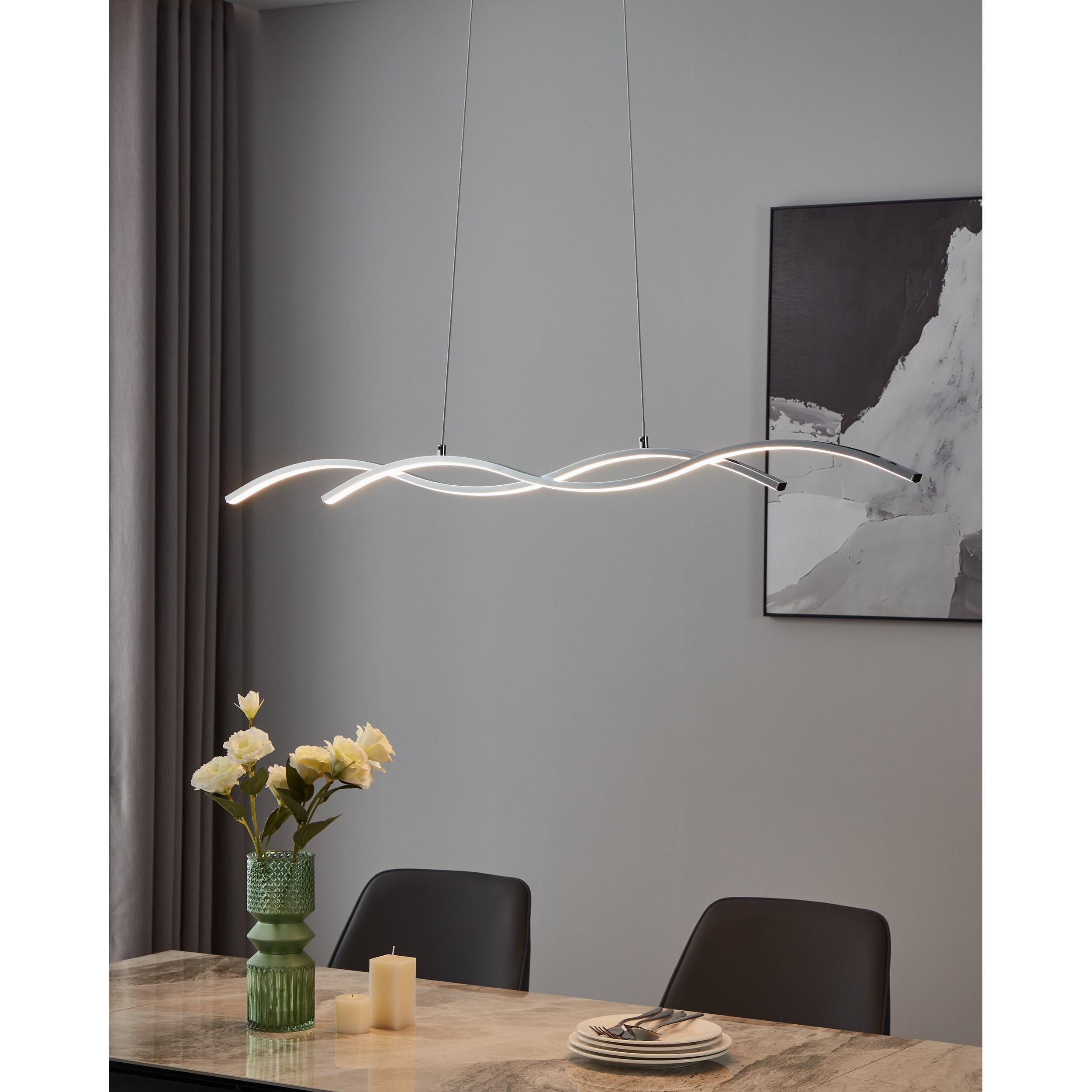 Suspension LED LASANA 2 argenté L120cm