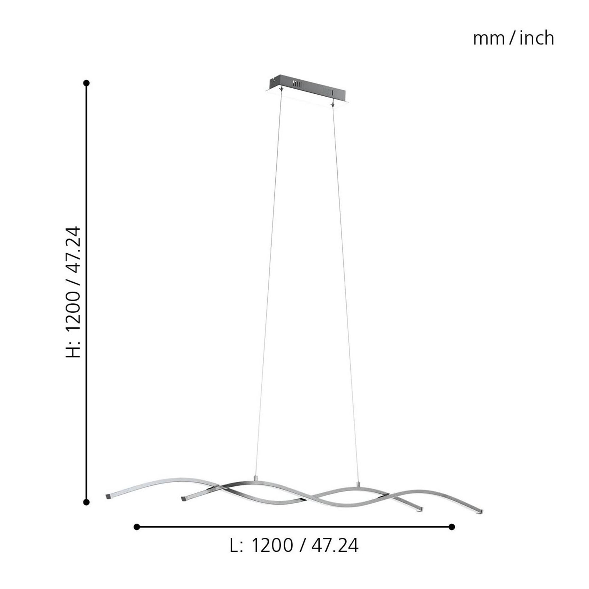 Suspension LED LASANA 2 argenté L120cm
