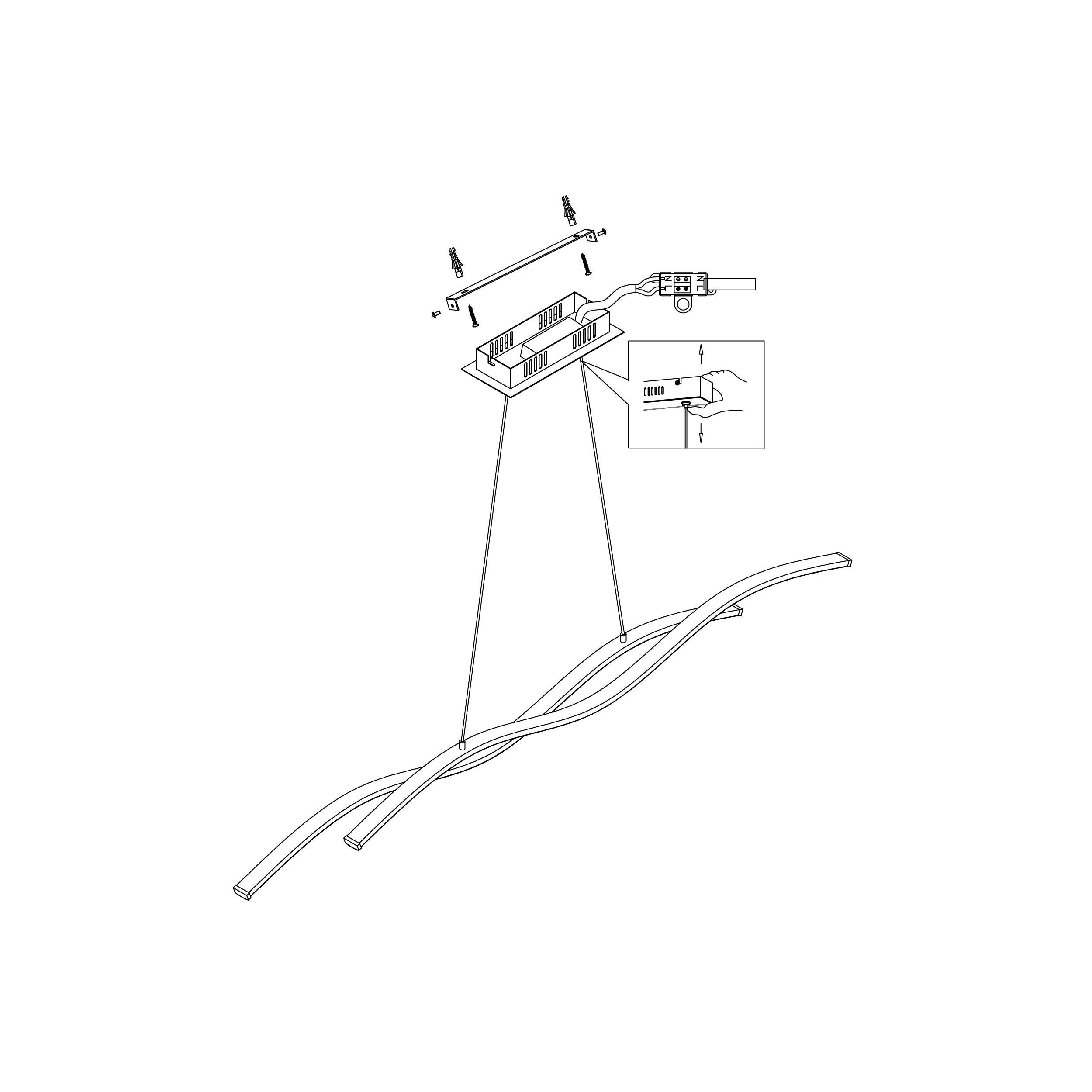 Suspension LED LASANA 2 argenté L120cm