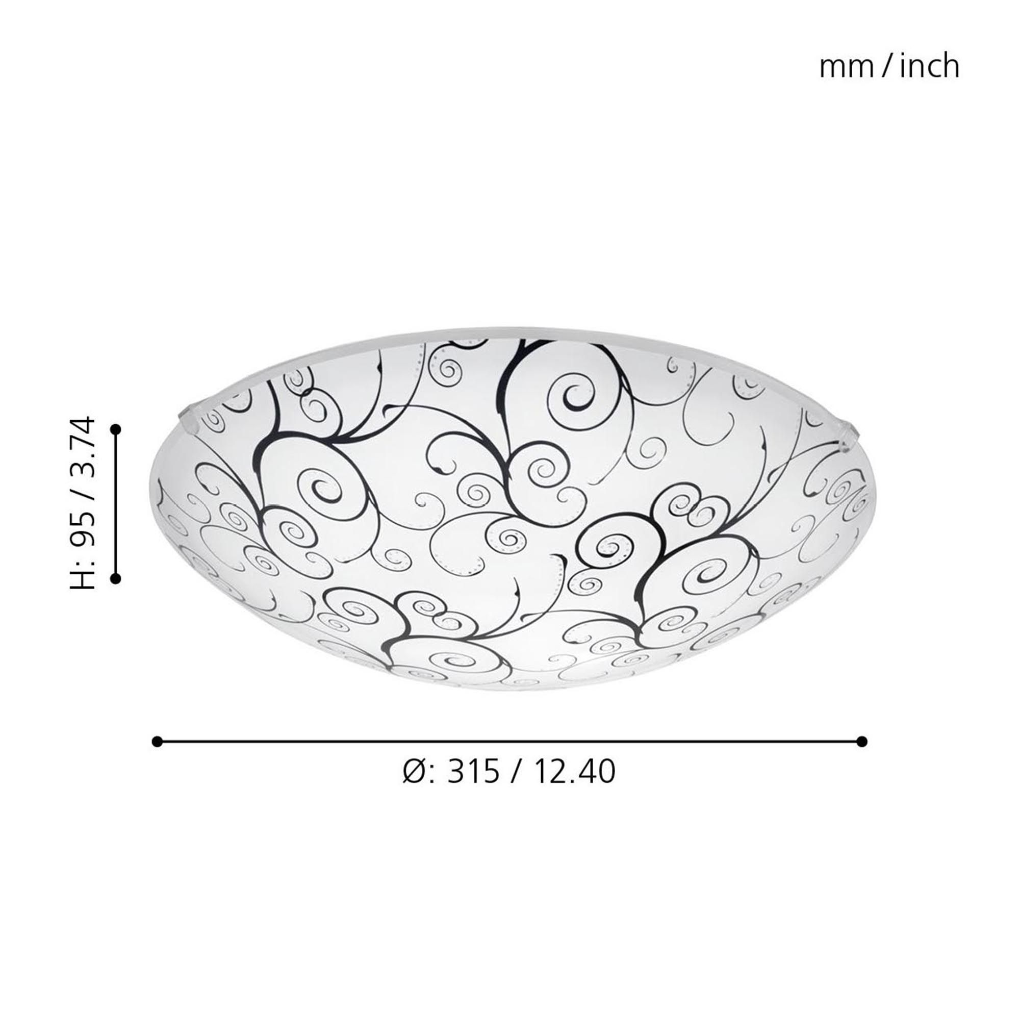 Plafonnier MARGITTA 1 blanc Ø31,5cm