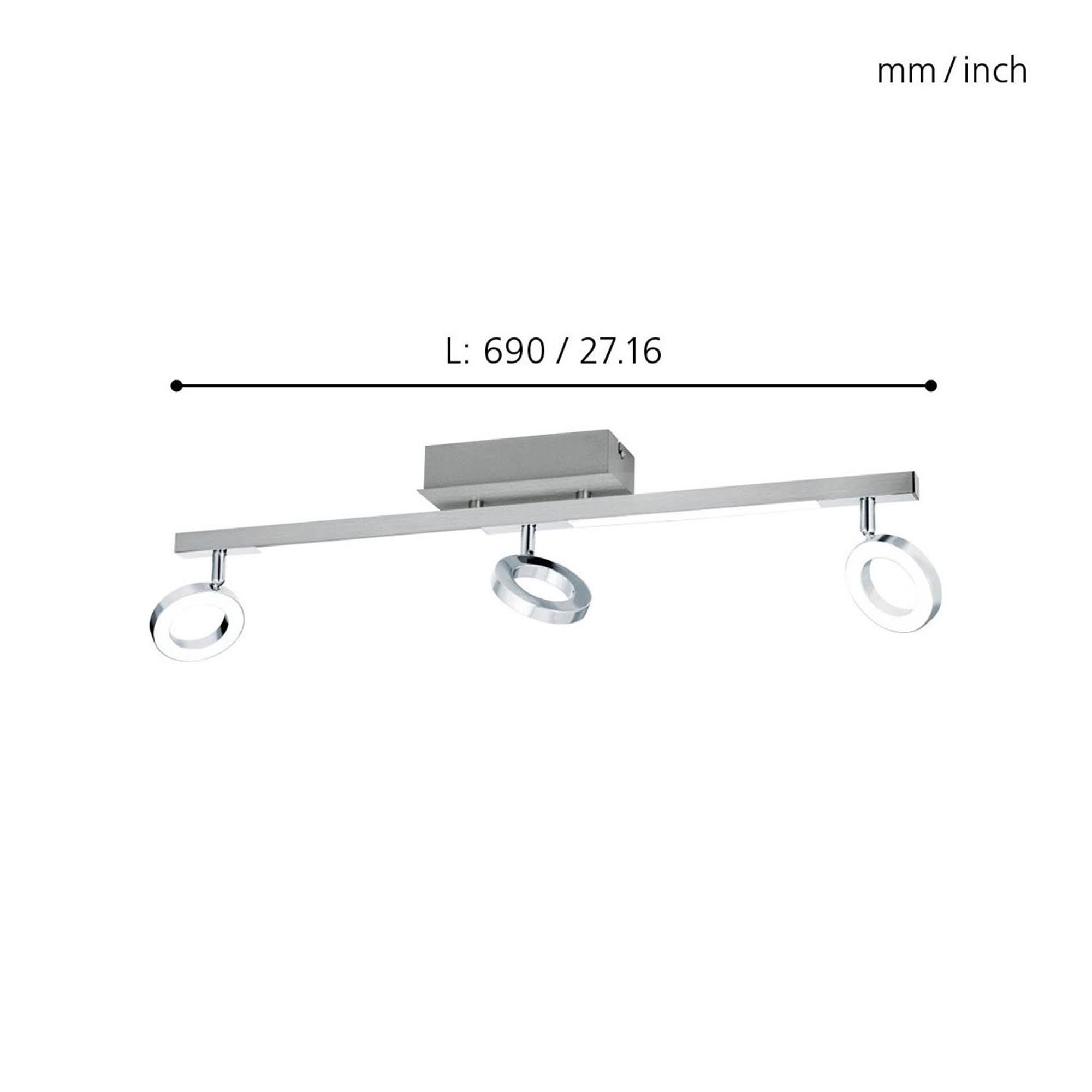 Réglette LED CARDILLO 1 gris L69cm