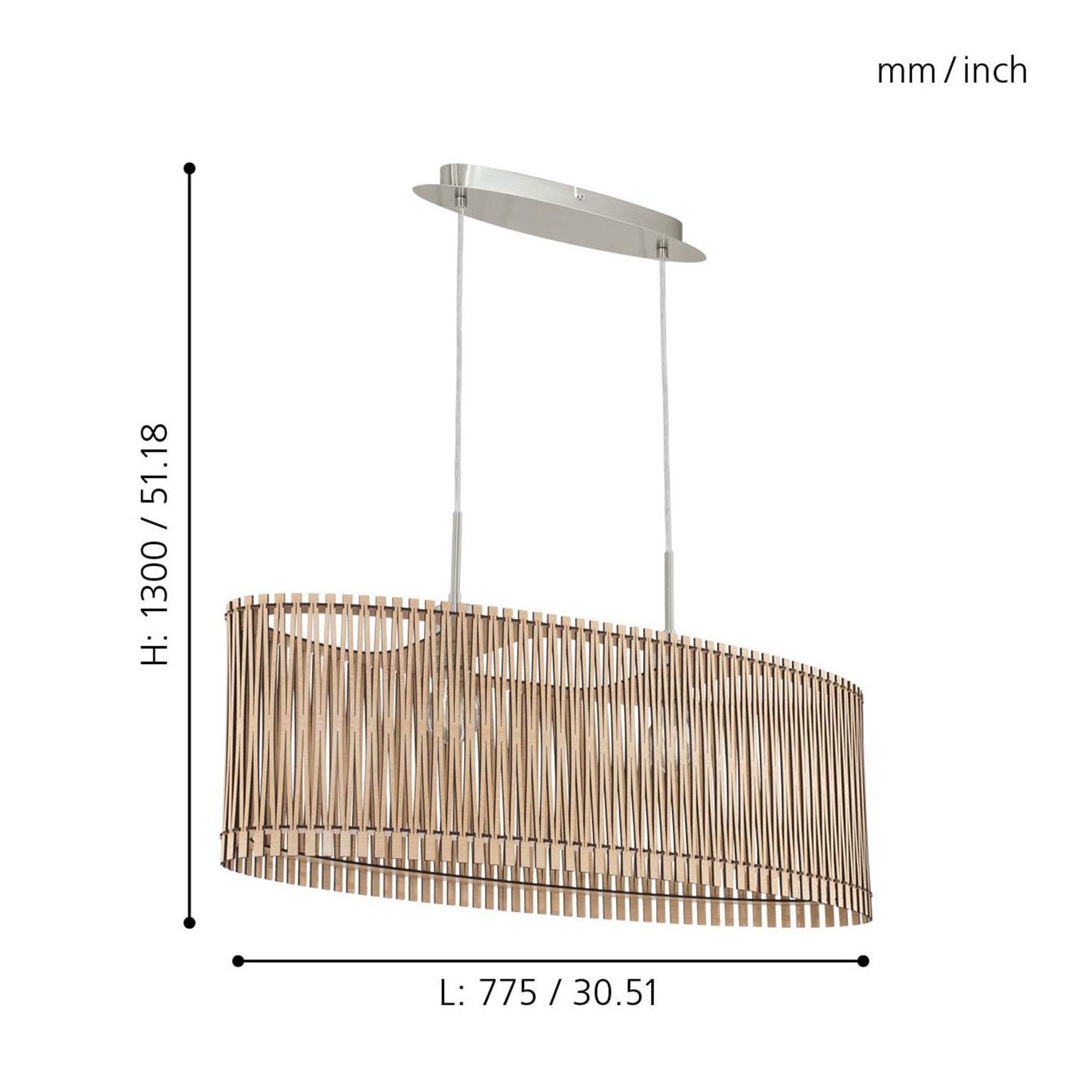 Suspension SENDERO bois/naturel Ø25cm