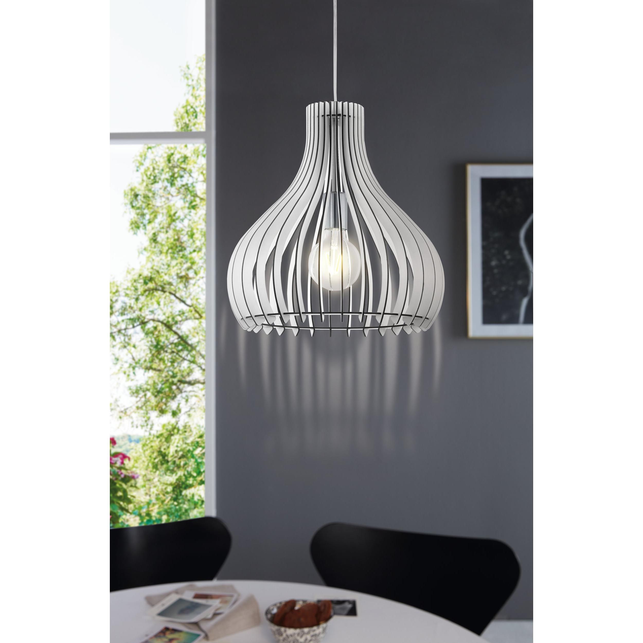 Suspension bois gris TINDORI E27 1X60W
