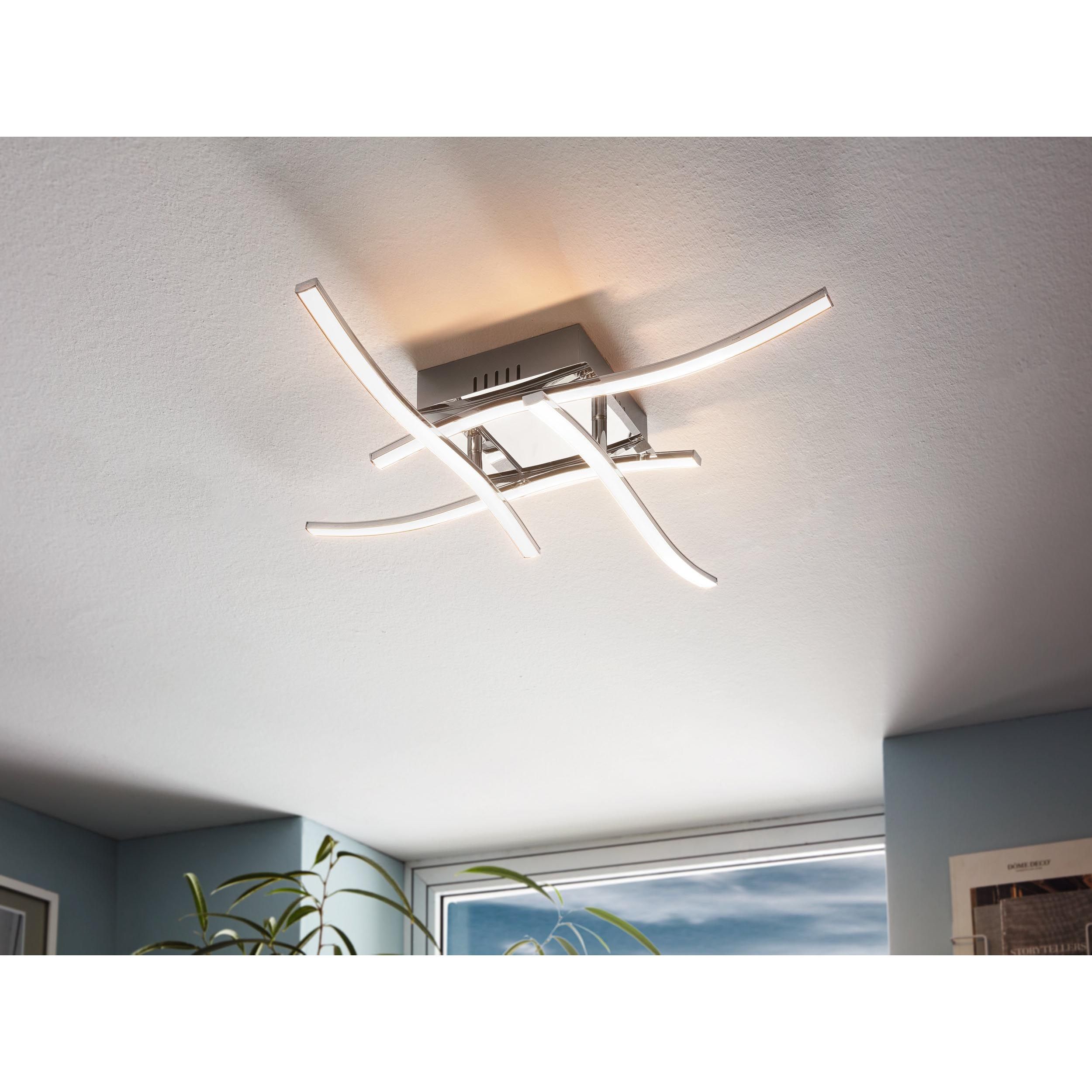Plafonnier LED VALMORA argenté L56cm