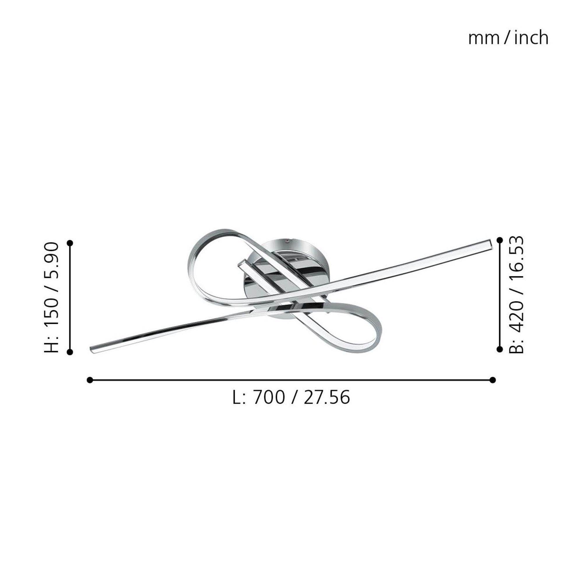 Plafonnier LED SELVINA Chrome L70cm