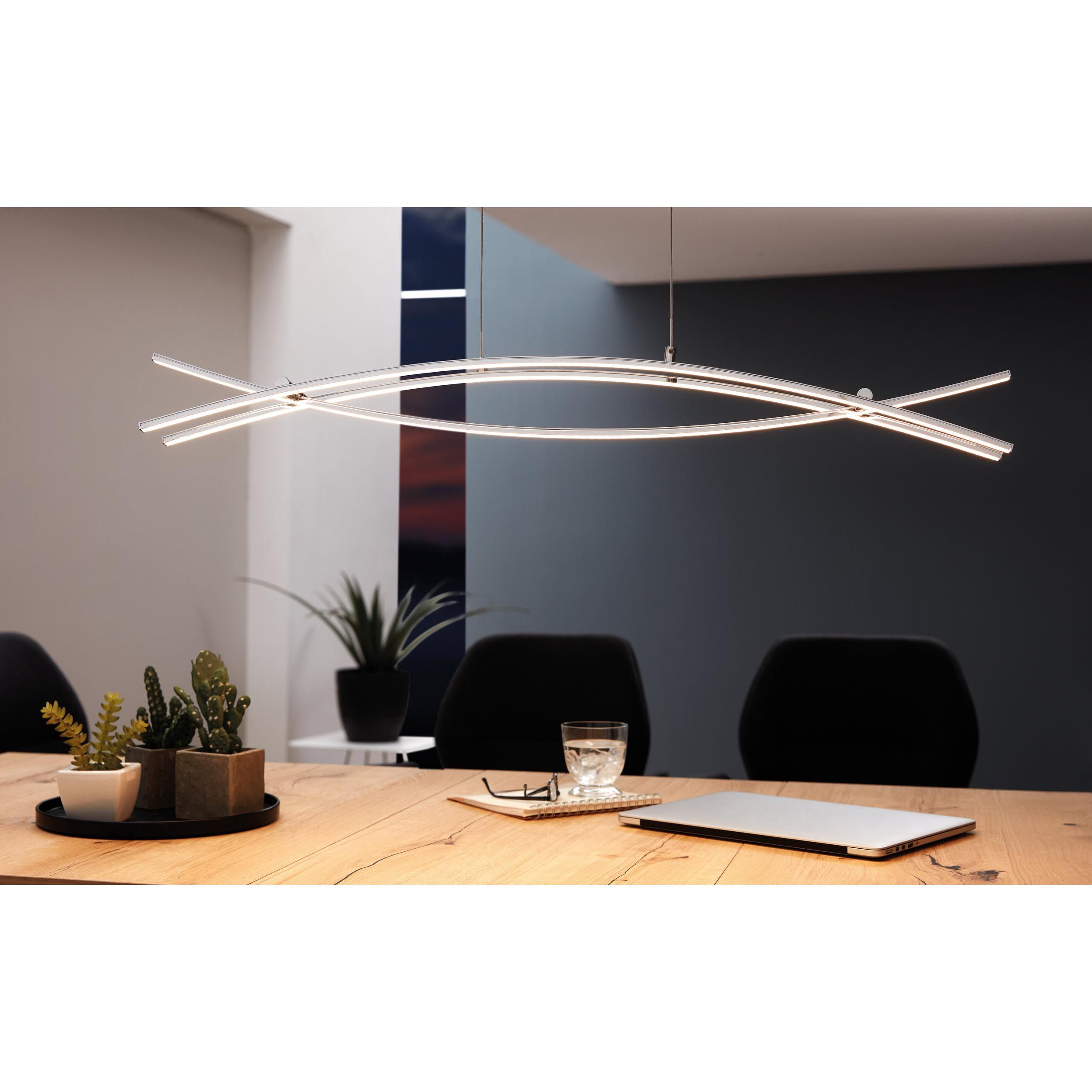 Plafonnier LED VALMORA argenté L90cm