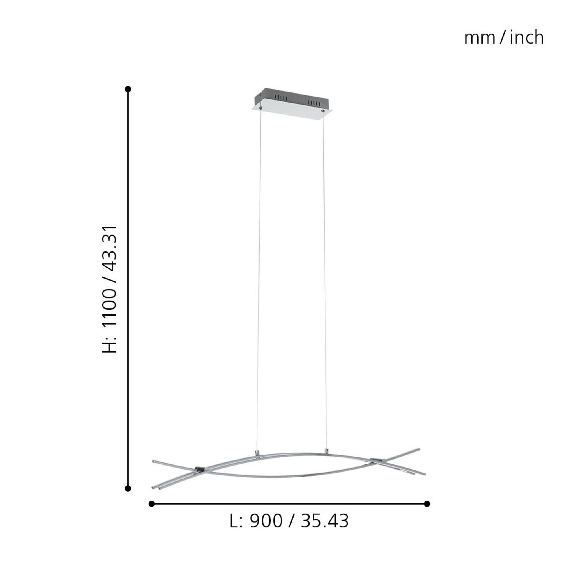 Plafonnier LED VALMORA argenté L90cm