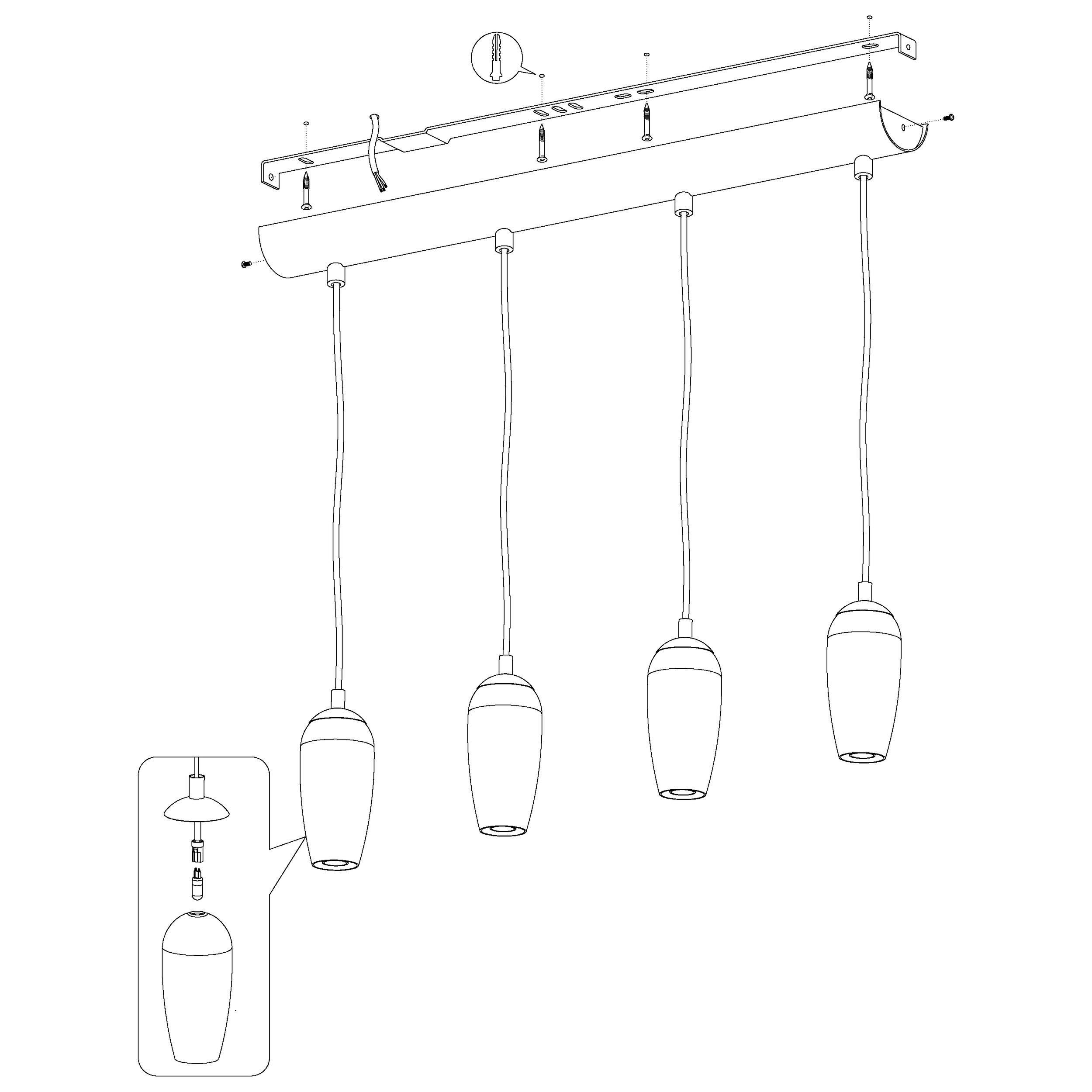 Suspension FARSALA nickel mat L97,5cm