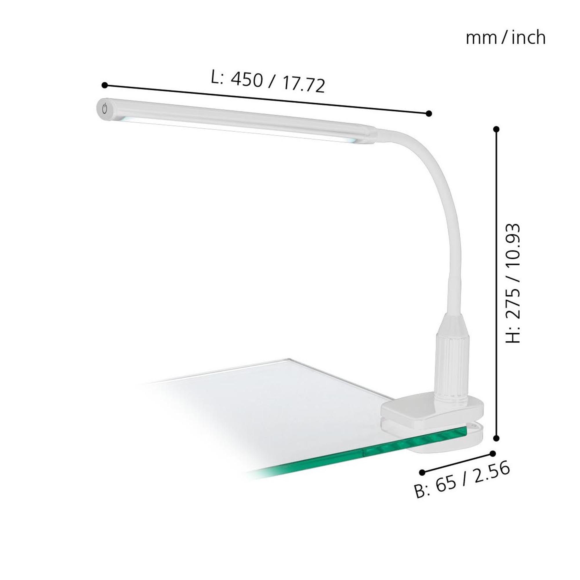 Lampe de bureau LAROA blanc H27,5cm